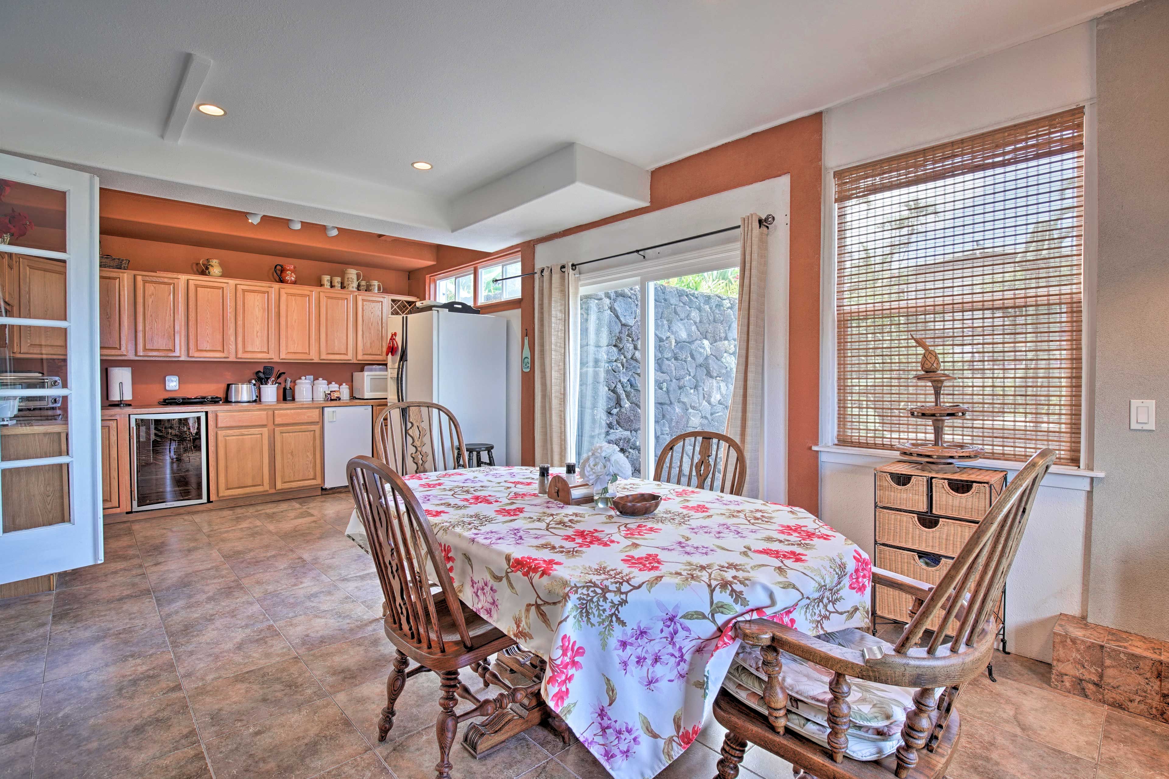 The 'man cave' even boasts its own kitchen and dining space.