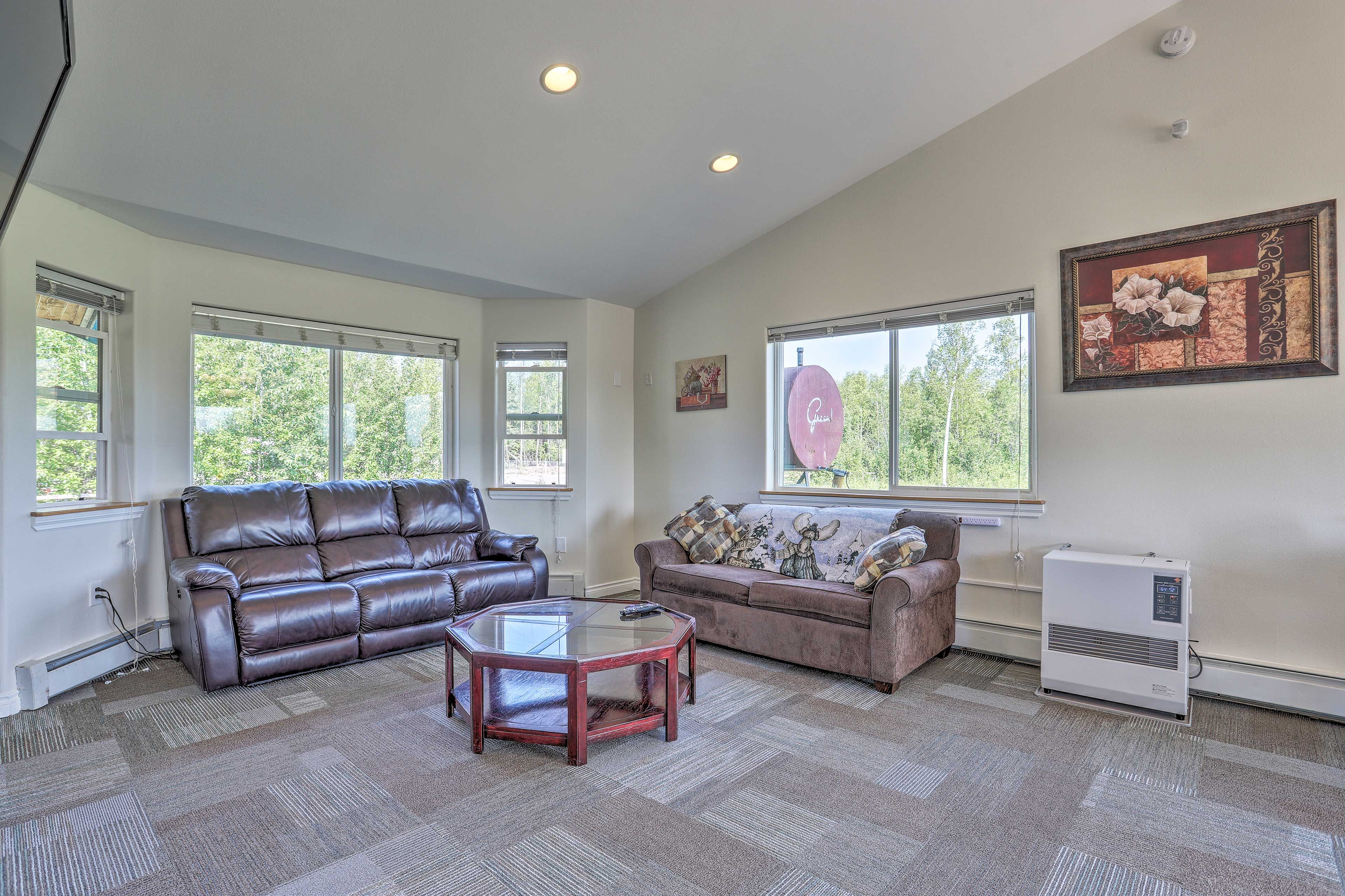 The open floor plan has plenty of space for the whole crew.
