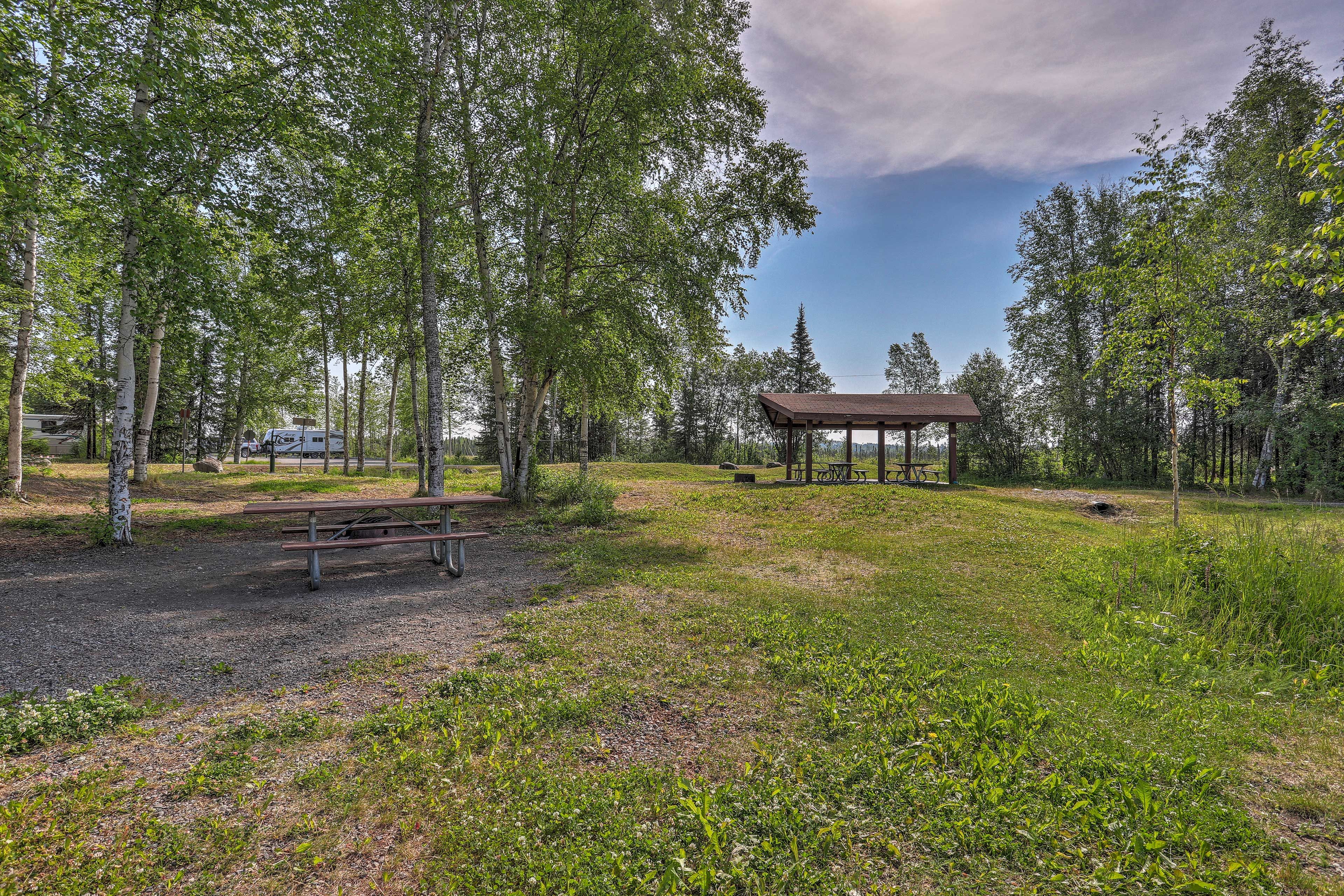 Head down to the park to dine in the waterfront picnic site.