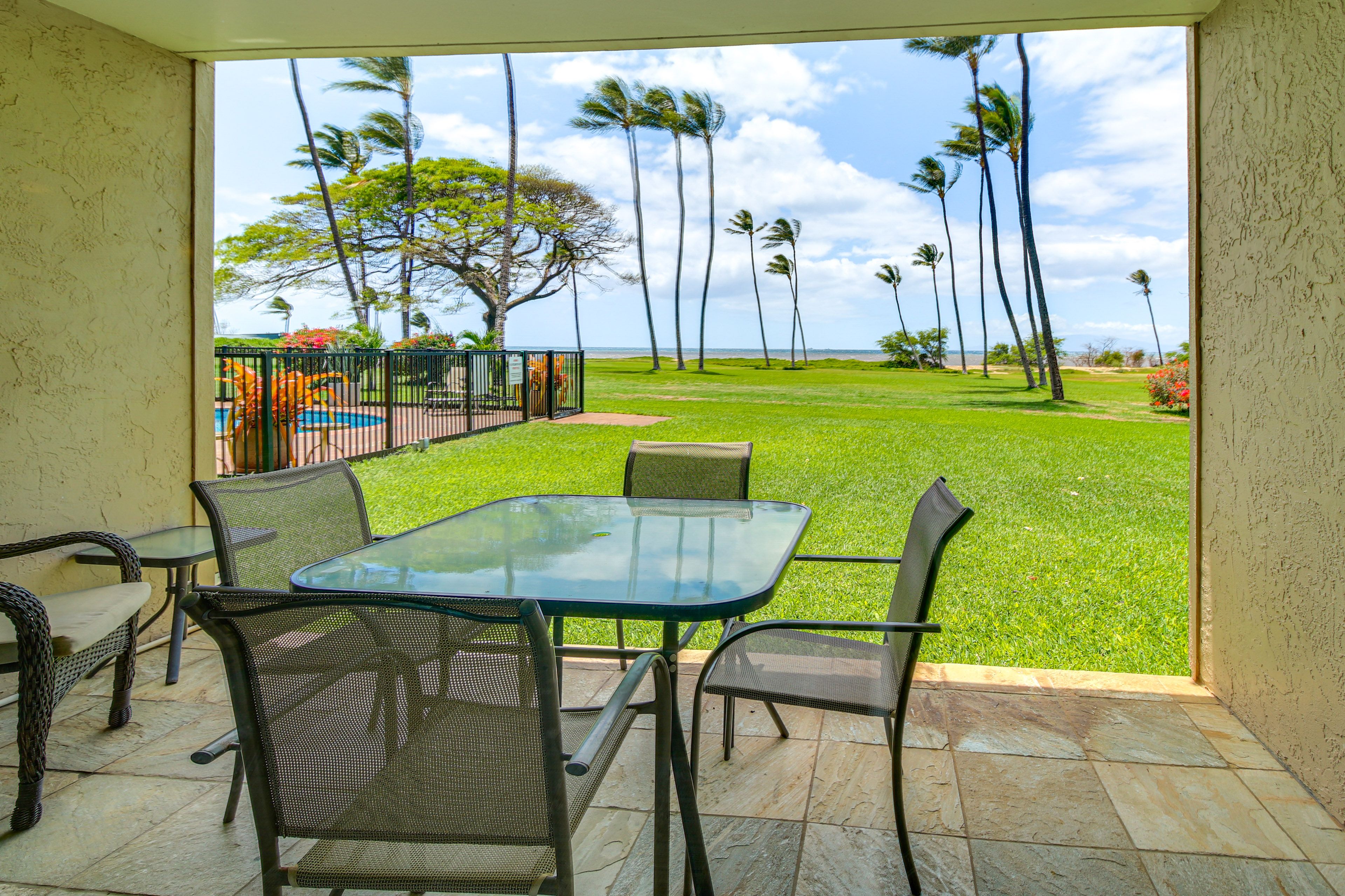 Covered Lanai | Outdoor Dining | Views