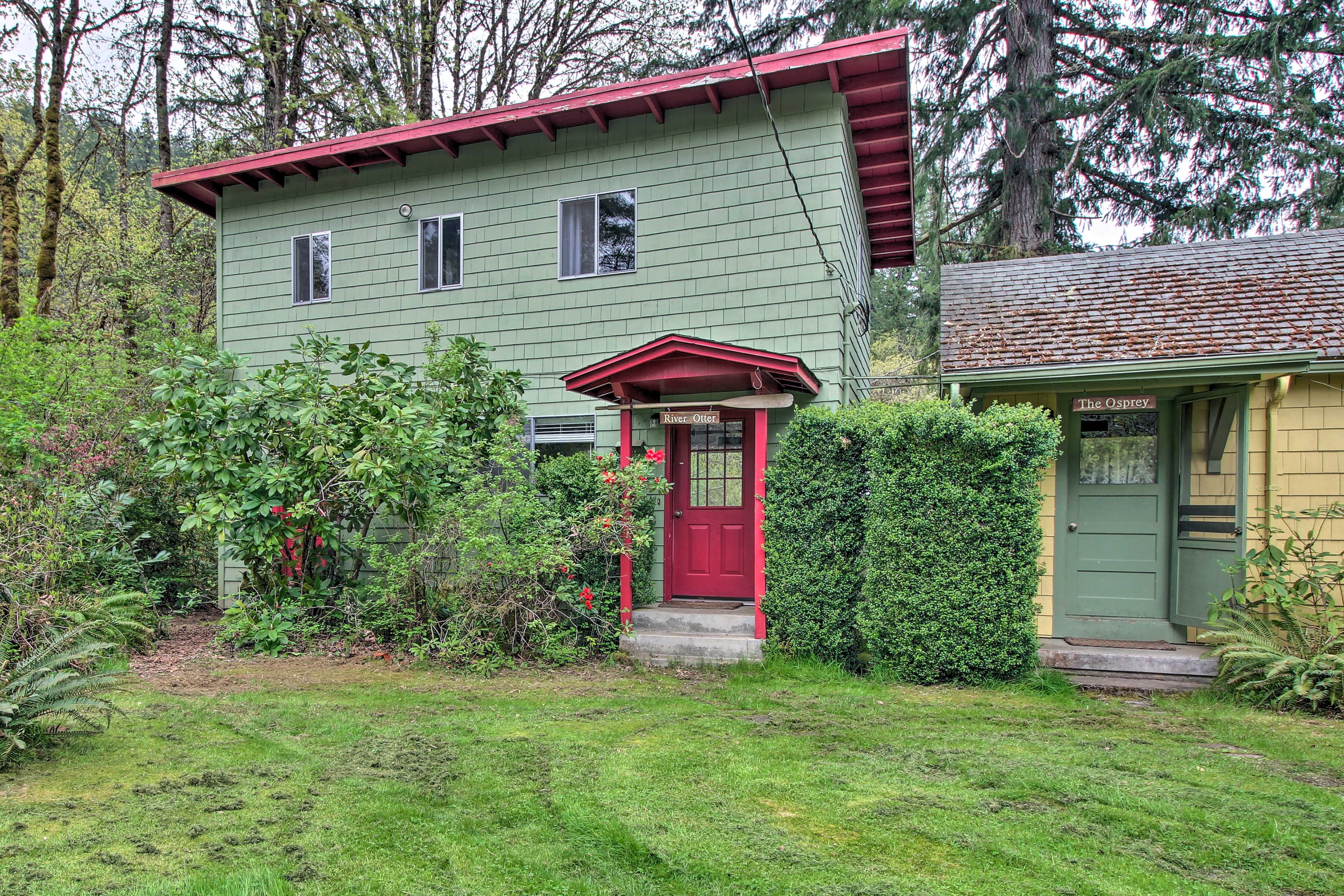 This lovely cabin is nestled on 3 lush acres alongside other rental cabins.