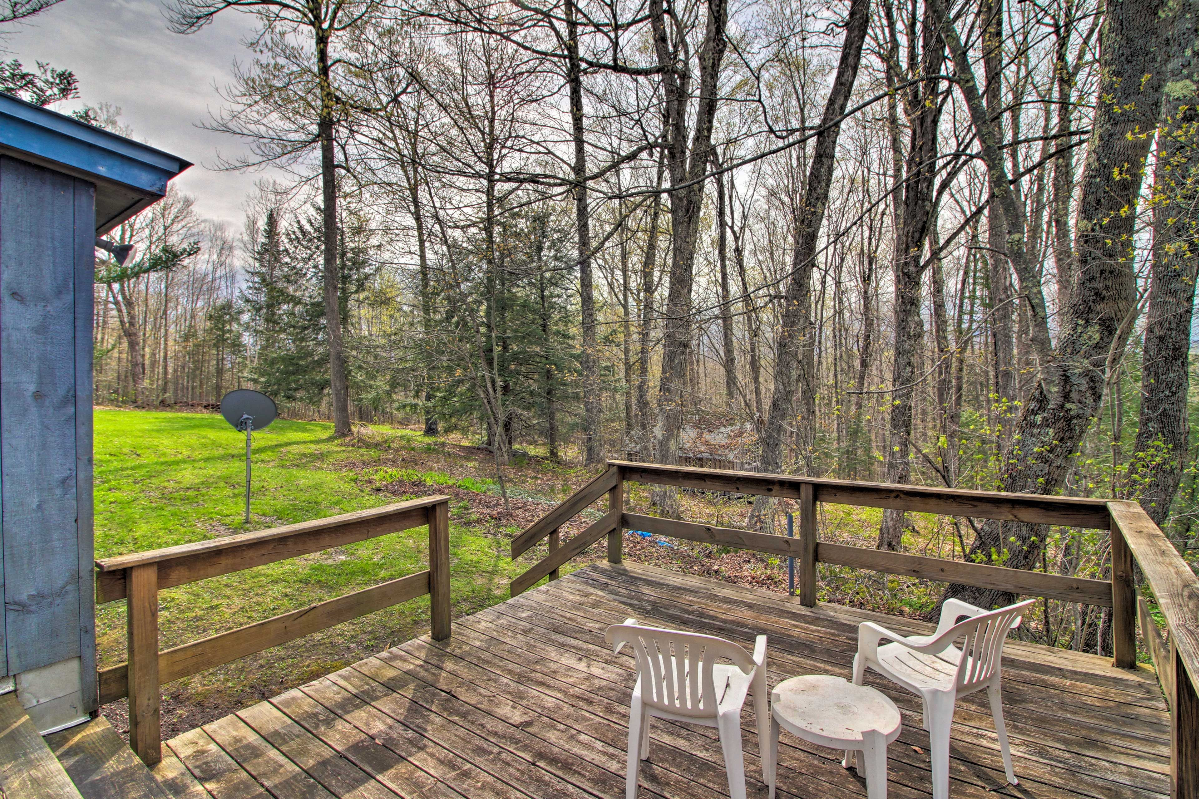 Snag a spot on the spacious porch and watch the pine trees sway.