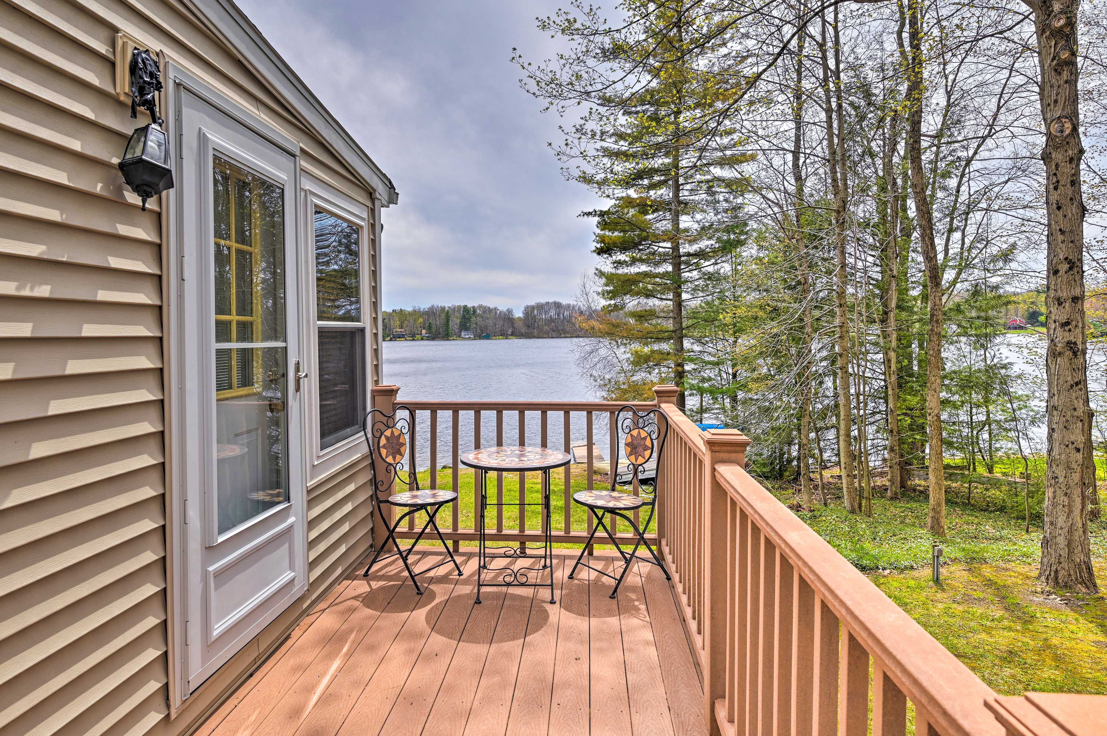 Balcony | Direct Galway Lake Access | Pet Friendly w/ Fee
