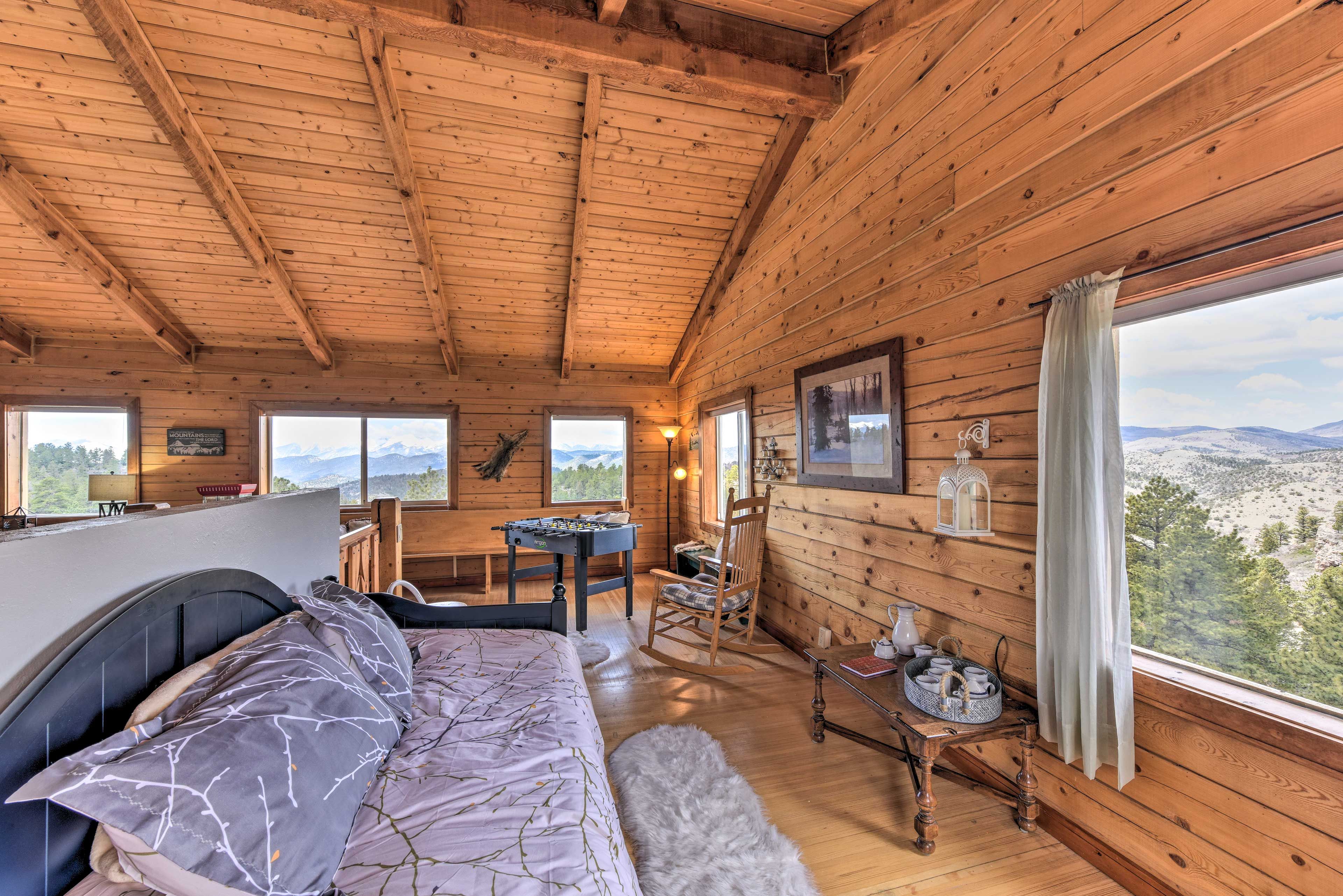 The kids will love sleeping on the twin beds in the great room upstairs.