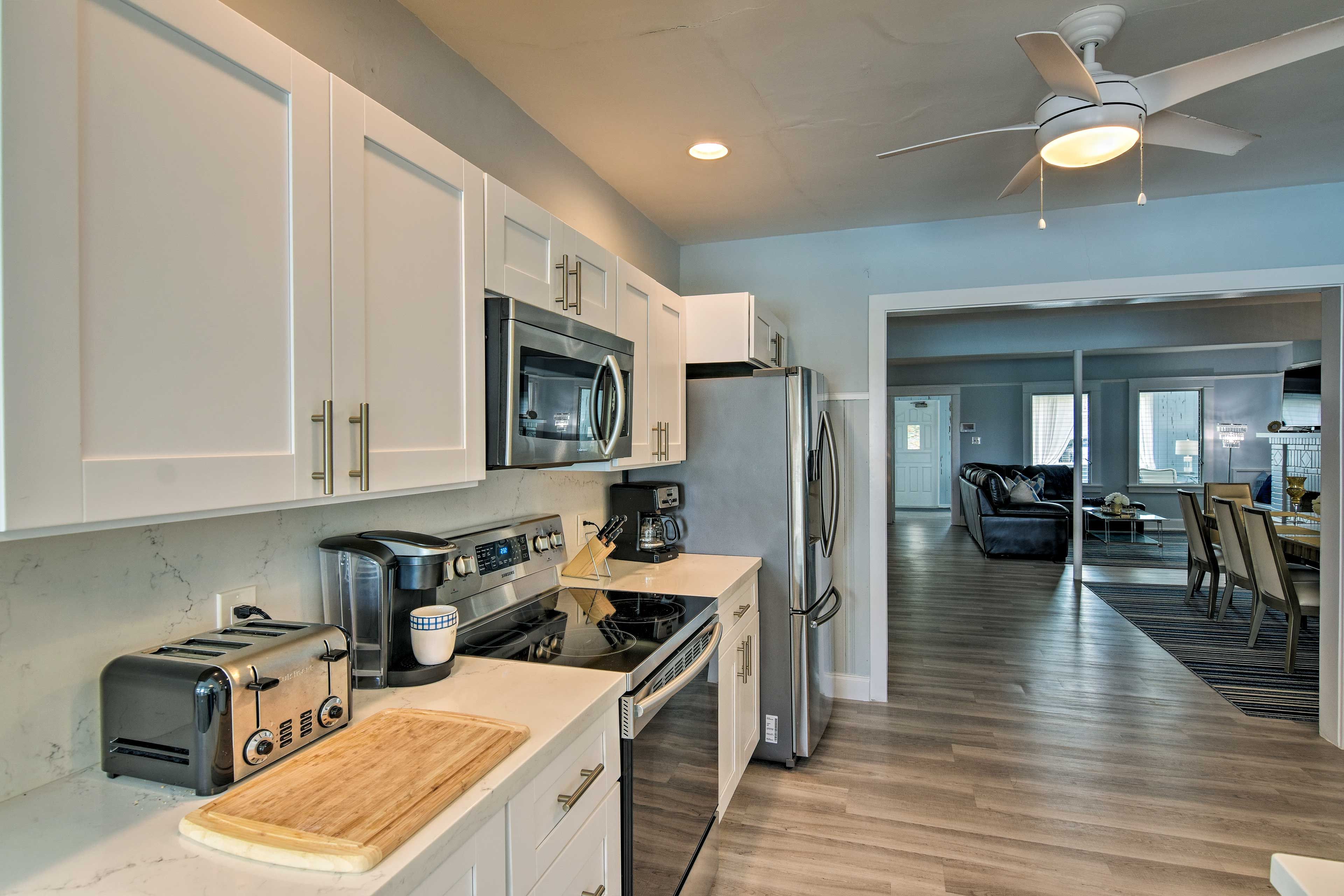 Feel like a top chef when cooking with the stainless steel appliances.