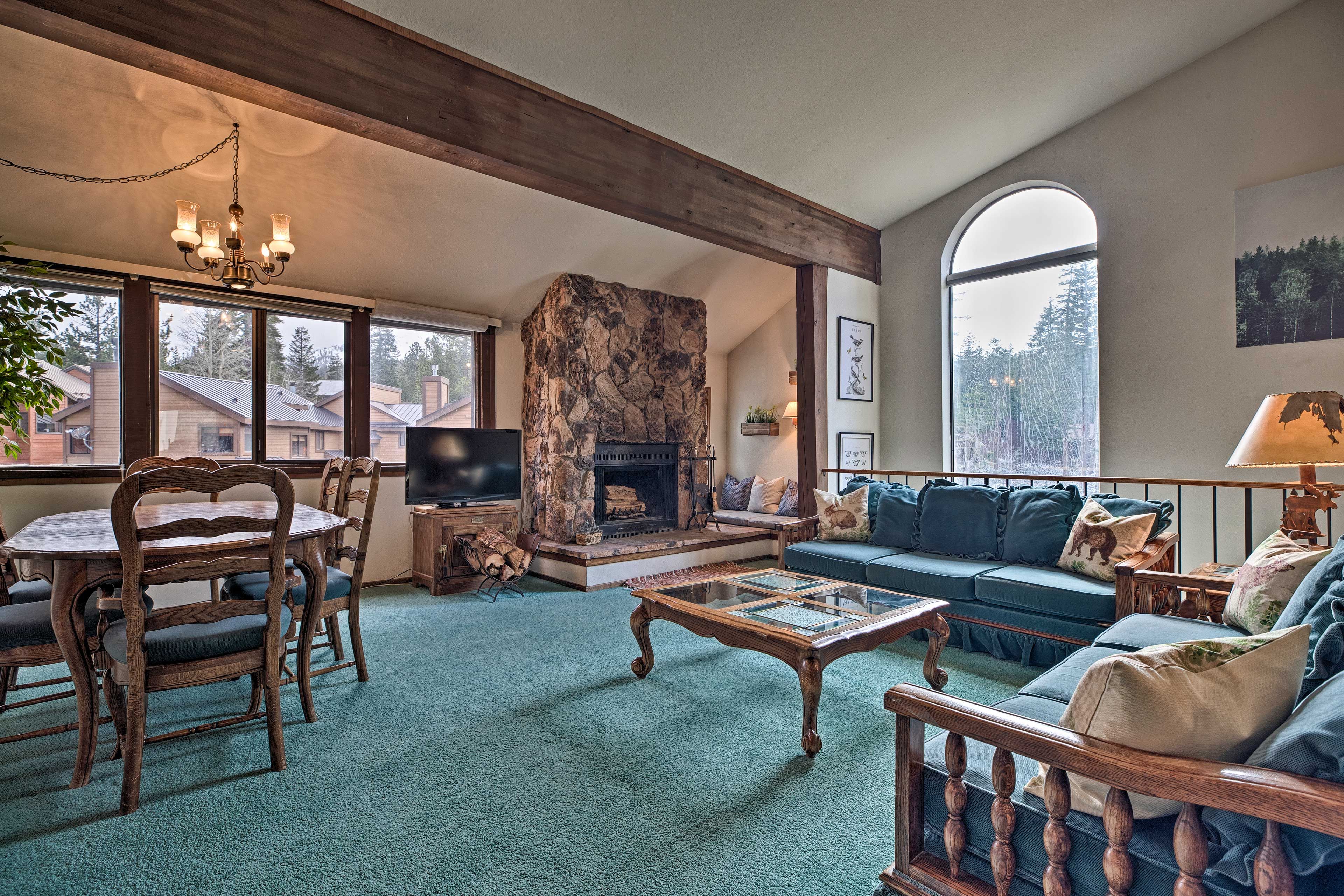 Book a trip to this 2-bedroom, 3-bathroom vacation rental cabin for 6.