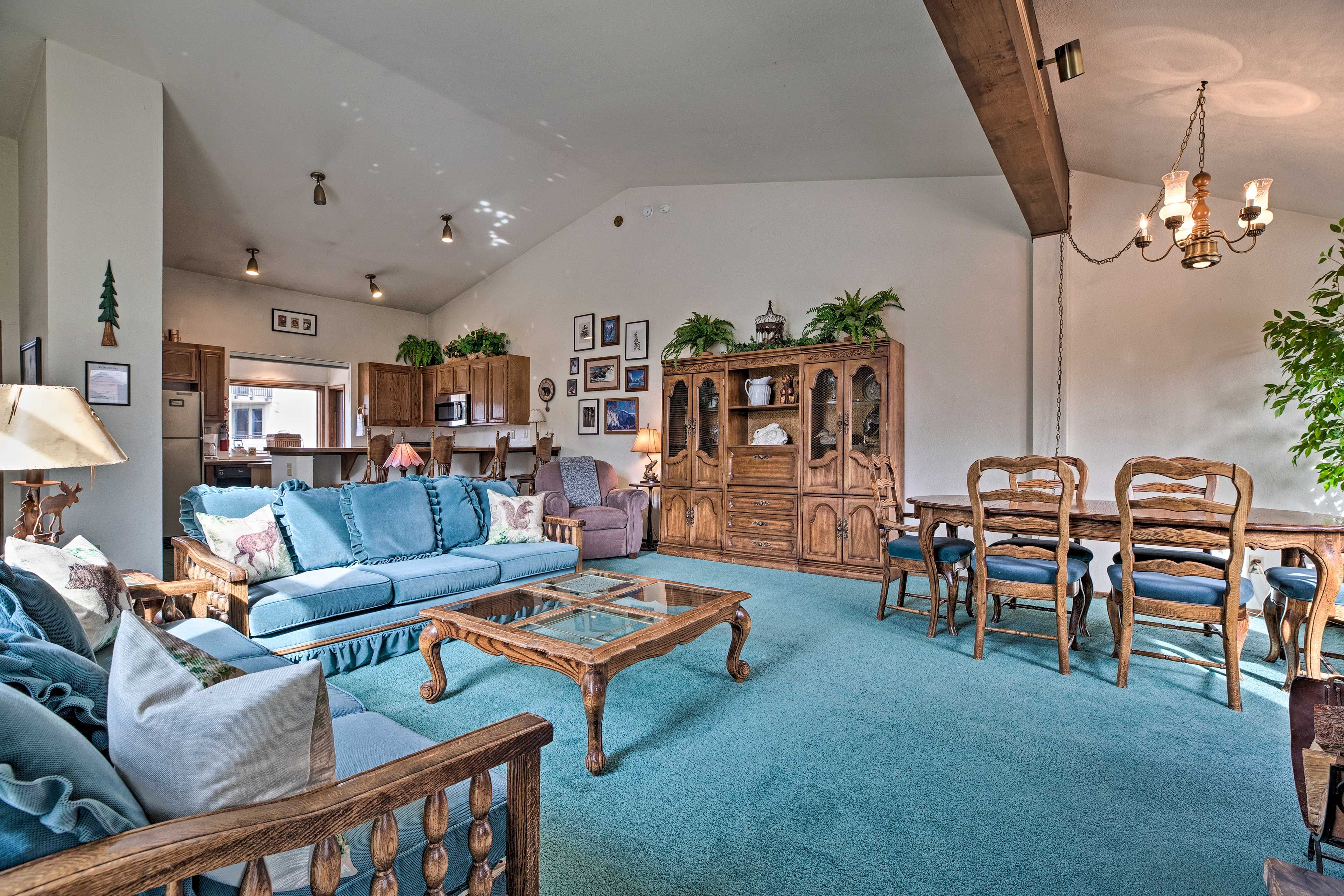 With cathedral ceilings, the home feels both spacious and inviting.