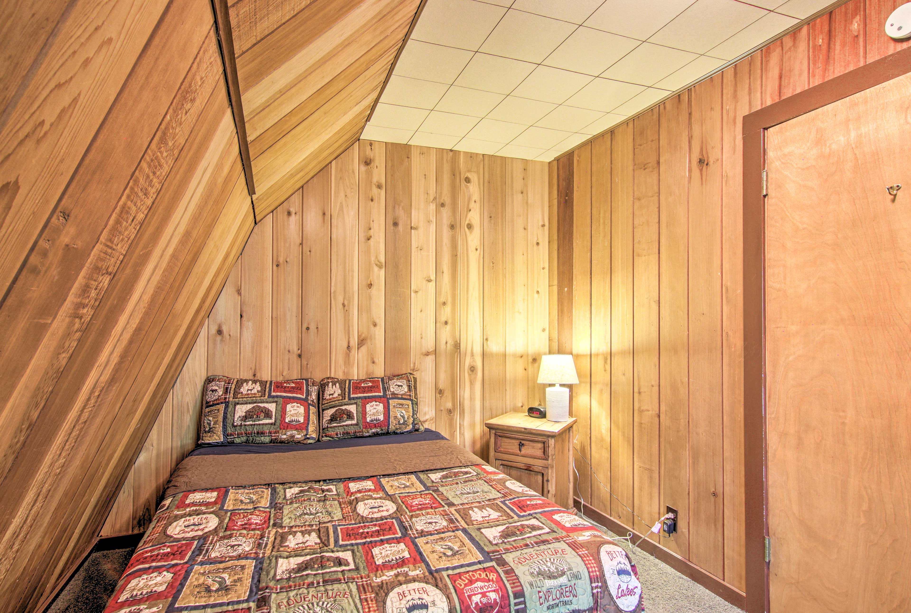 Couples will love sharing this full bed come nighttime.