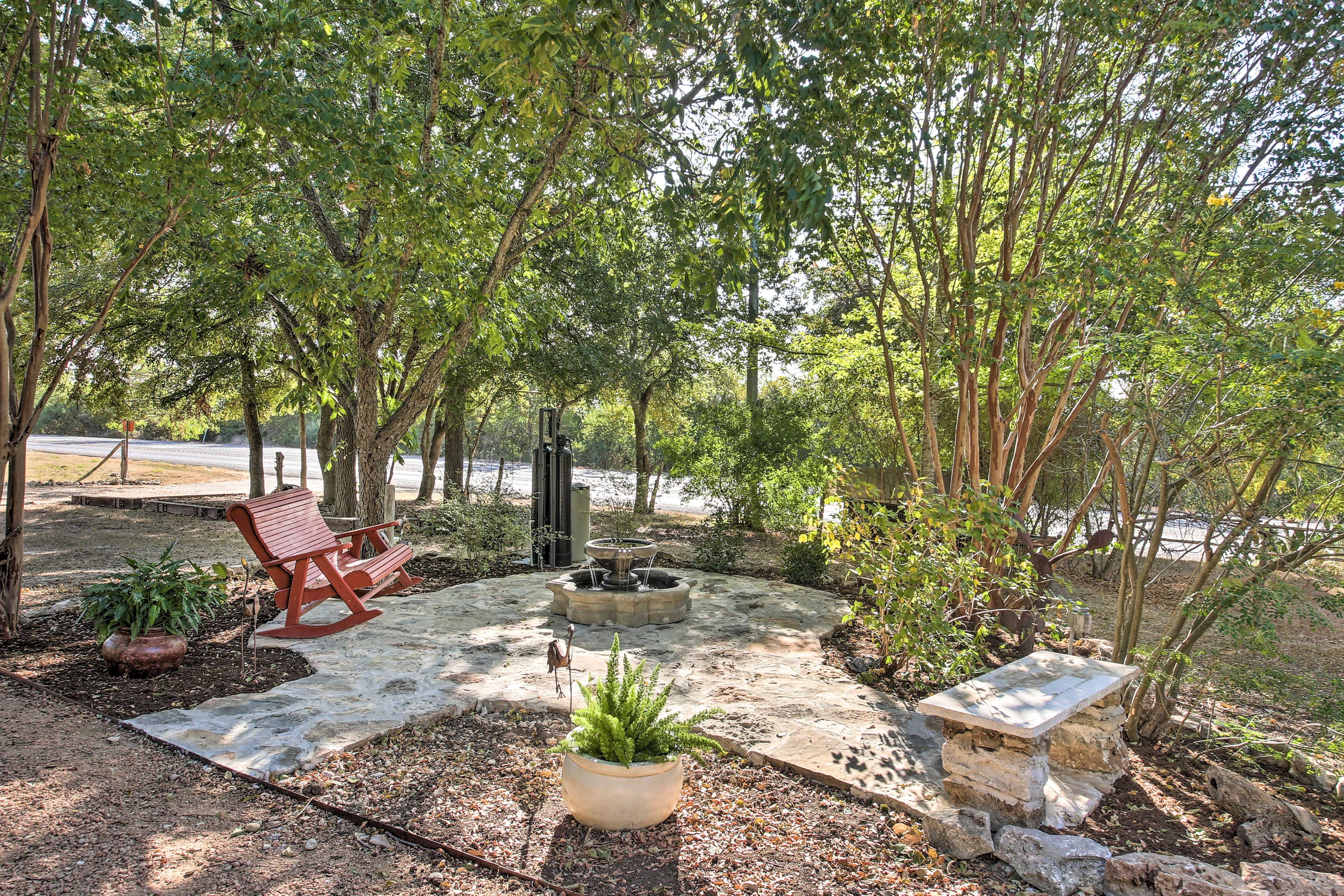 Have a relaxing moment next to the fountain.