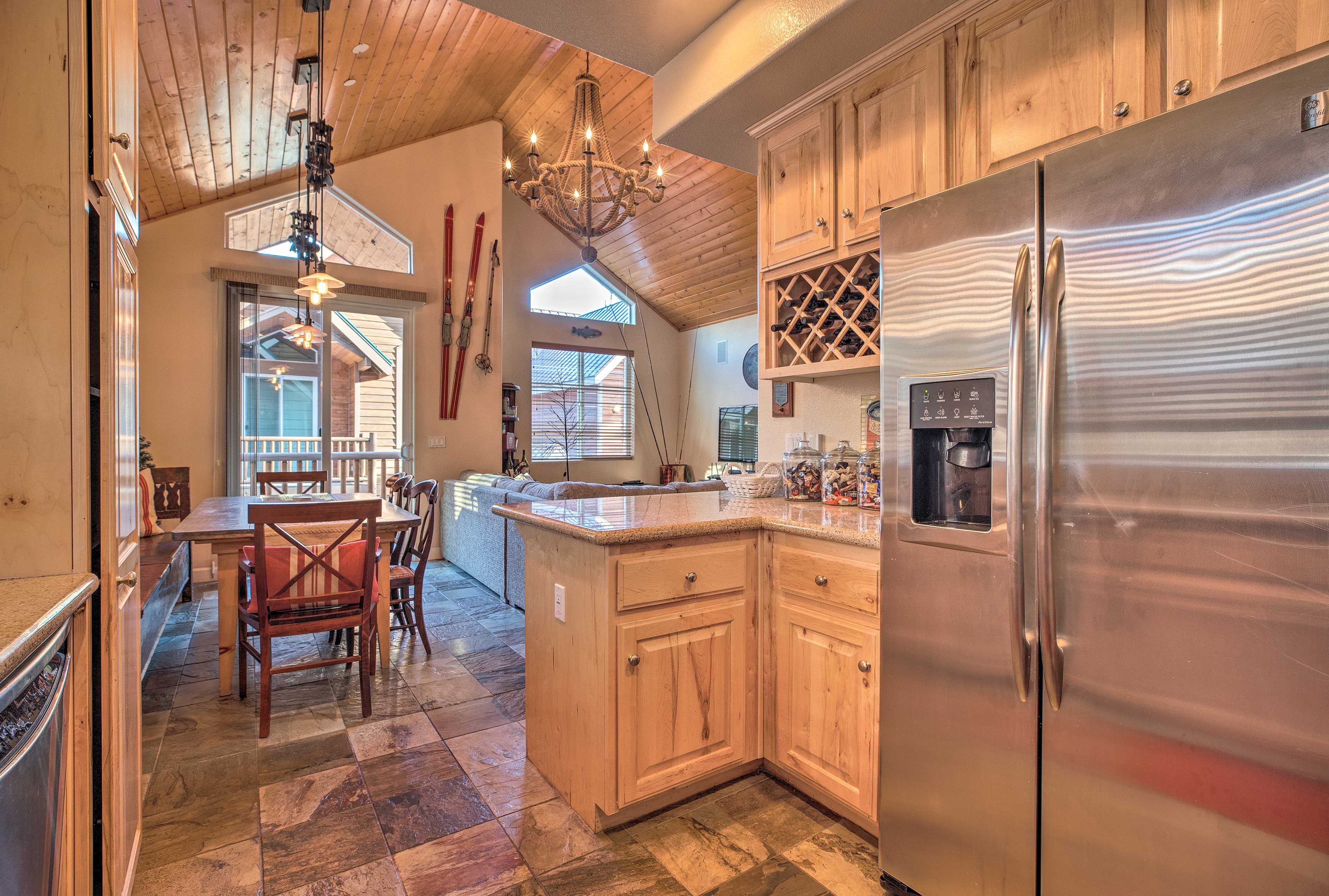 Help yourself to the wine rack and candy jars!