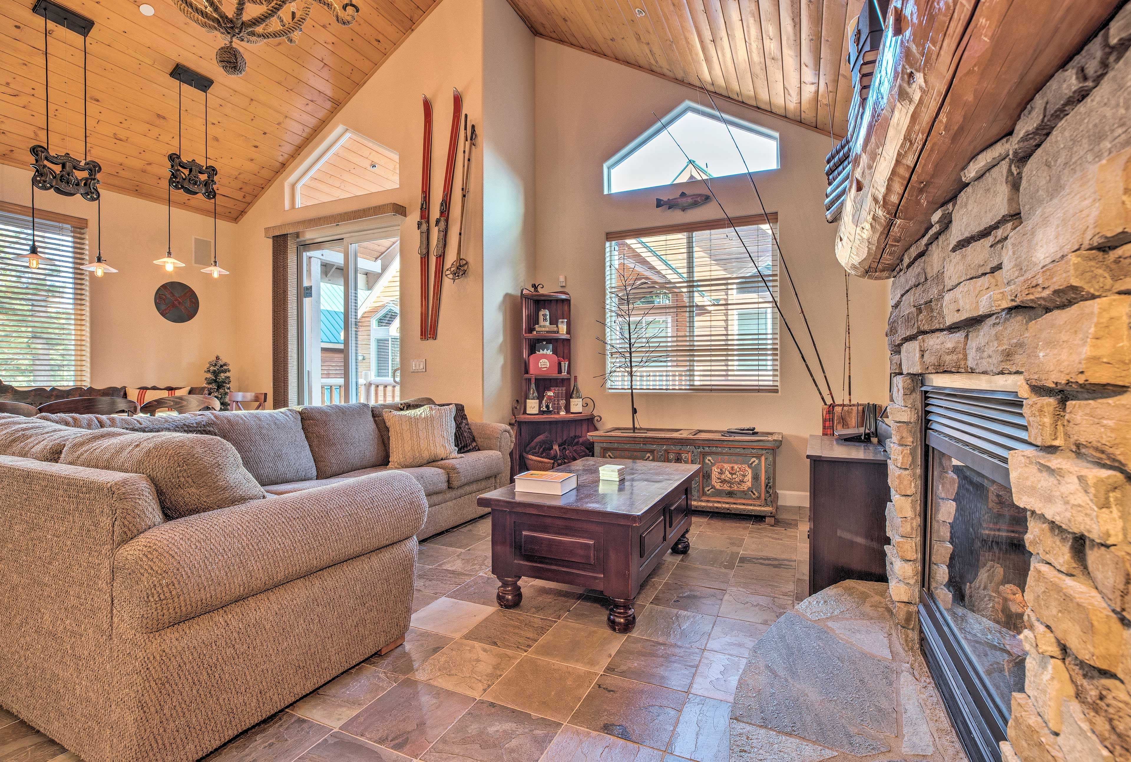 Homey, rustic decor accents the space.