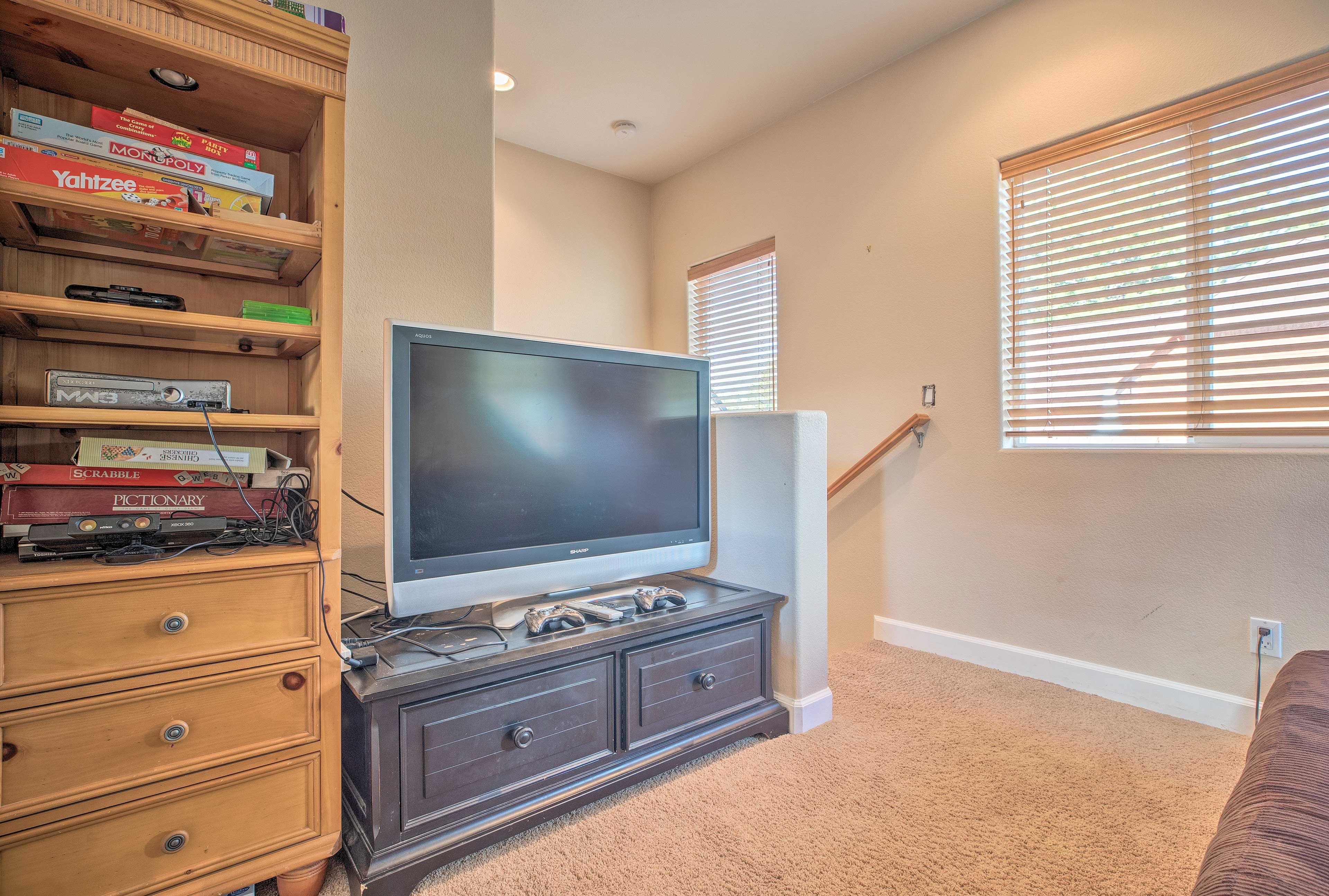 Kids can spend hours enjoying the loft, complete with an X-Box & board games.