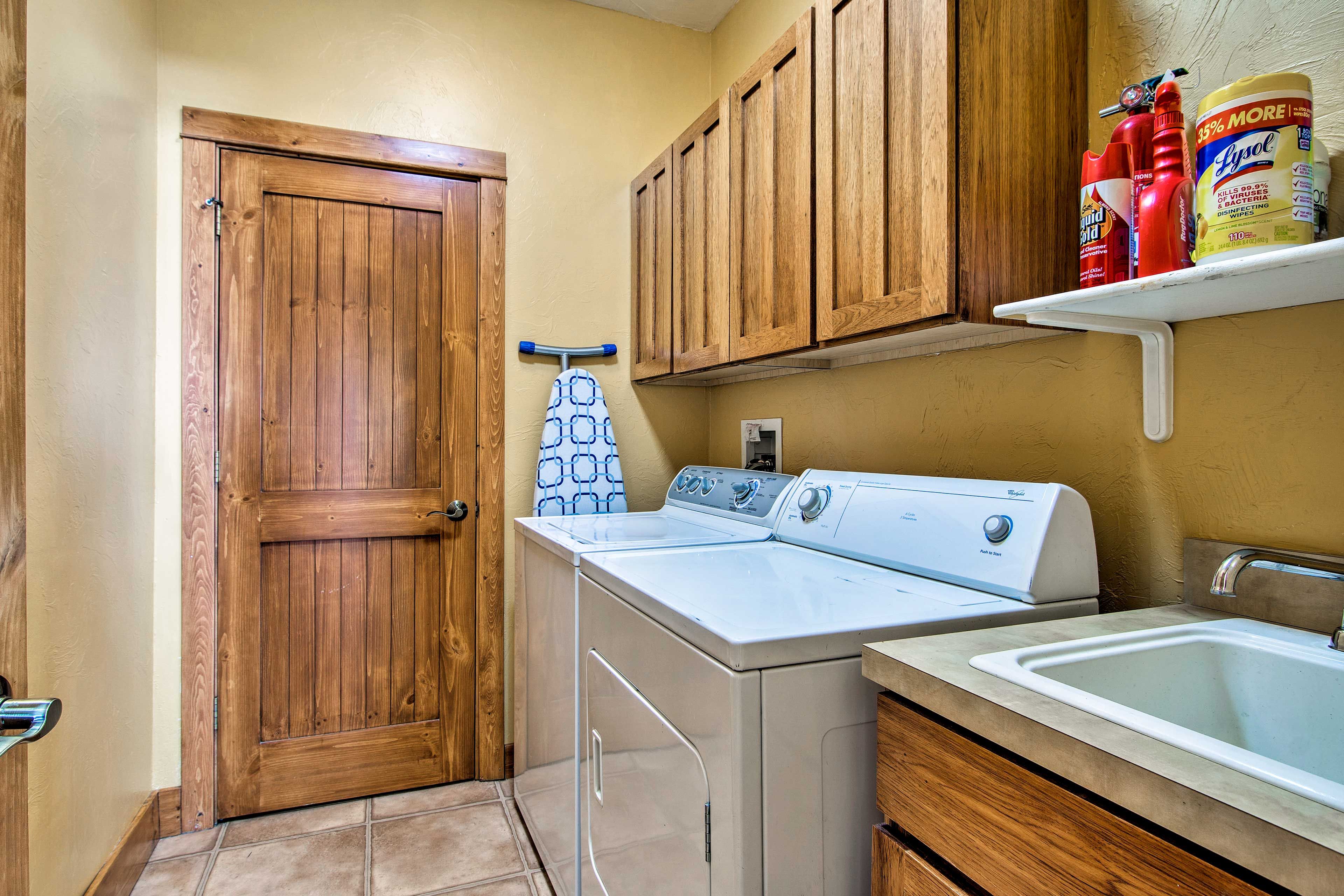 Keep your clothes fresh with a quick wash in the laundry machines.