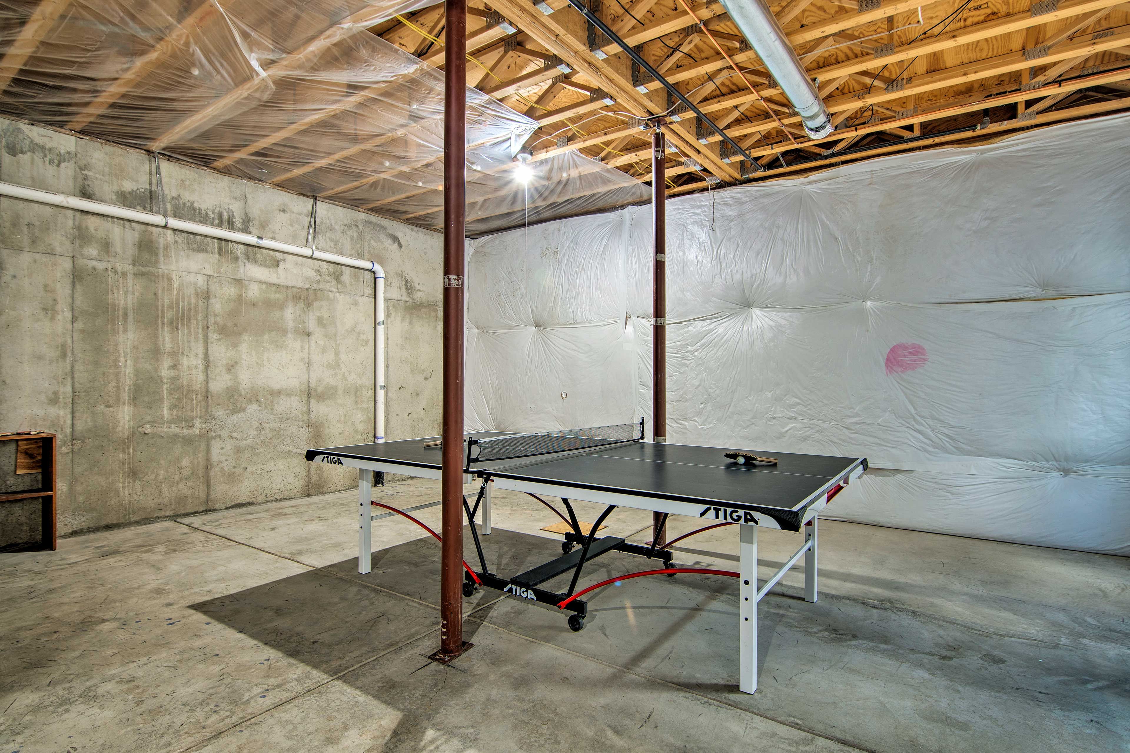 Play a game of ping-pong in the basement!