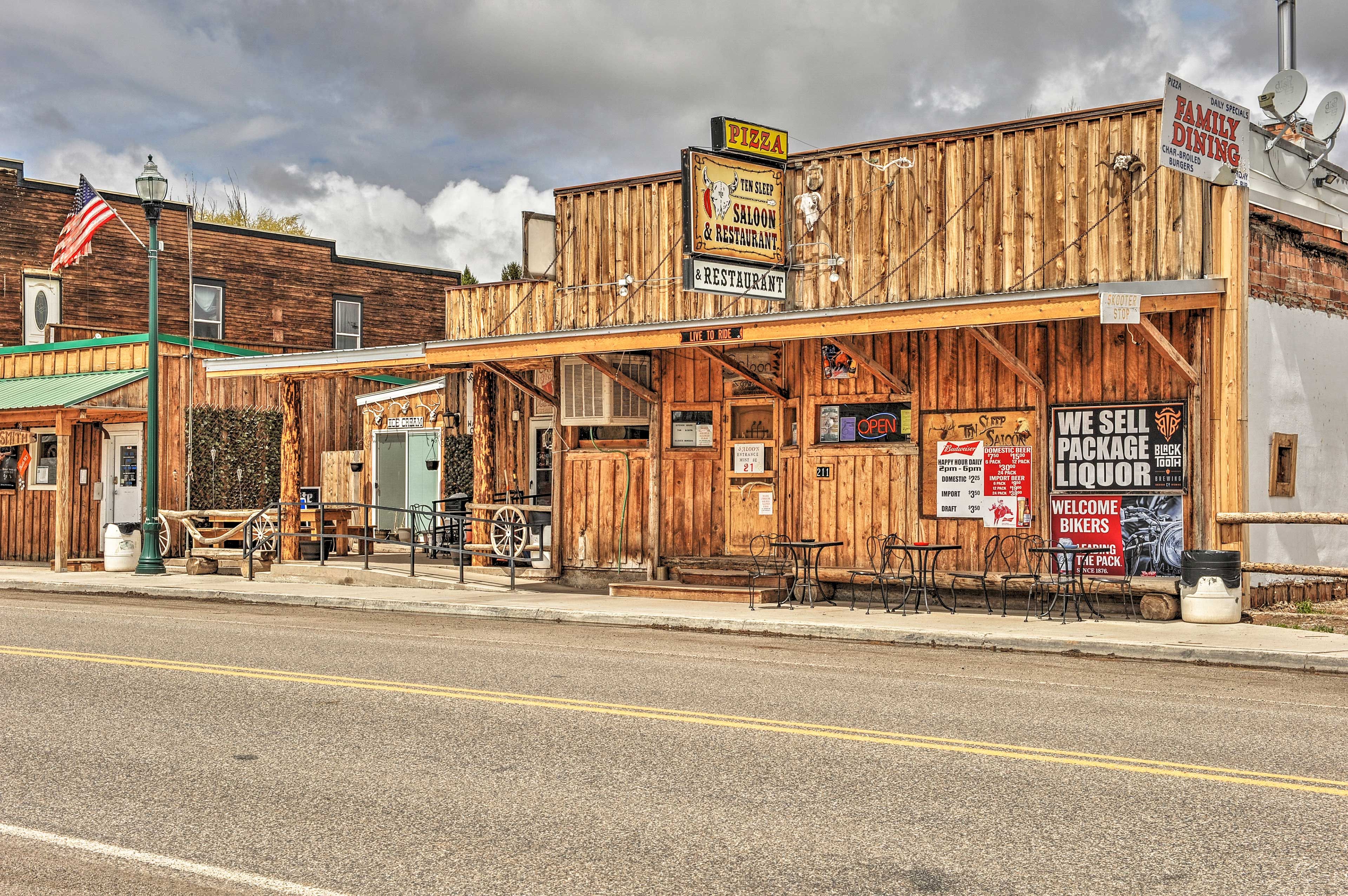 This townhome is located on Main Street, just steps from the town's saloon!