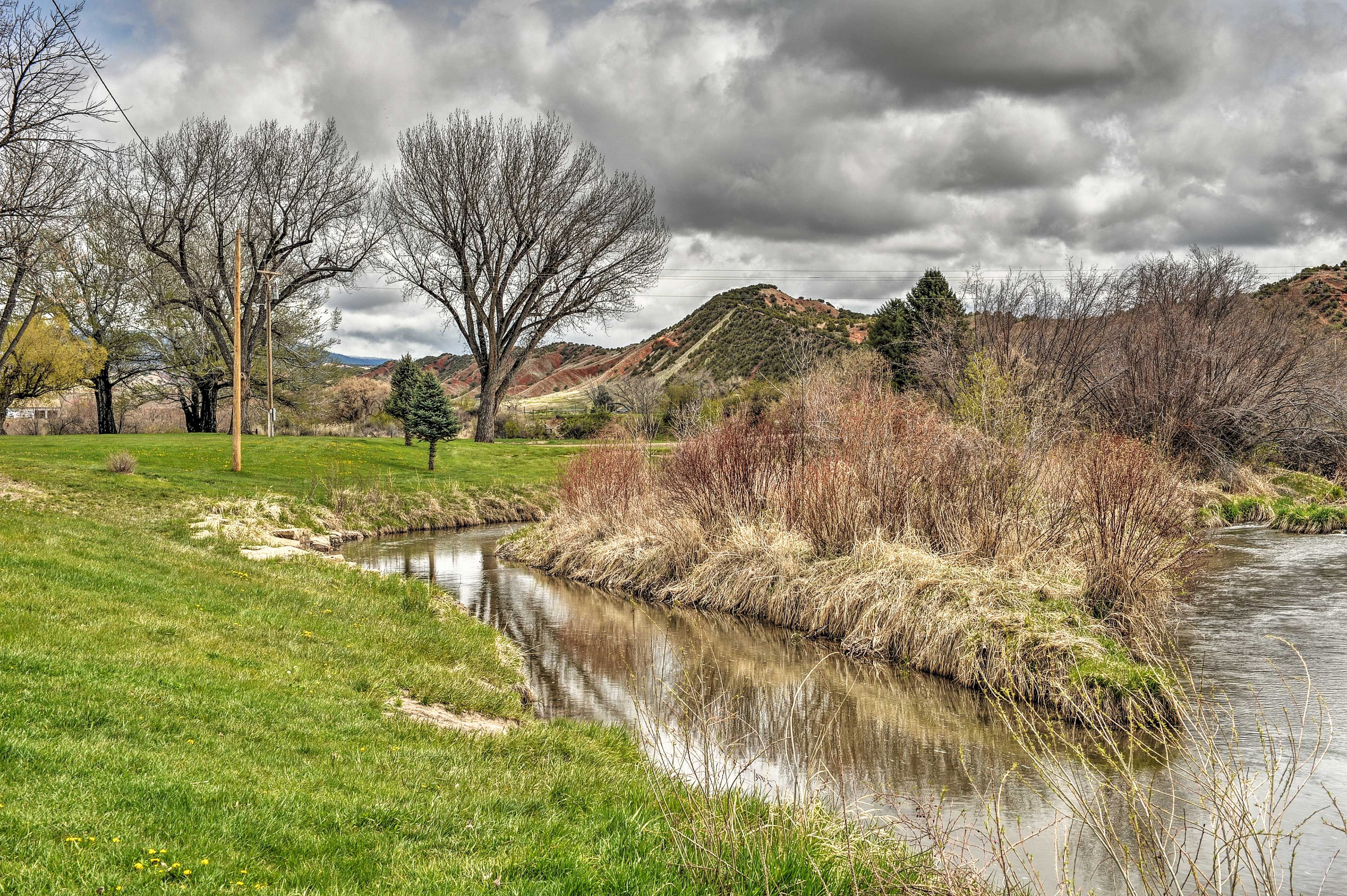 The Ten Sleep Creek trickles by the town.