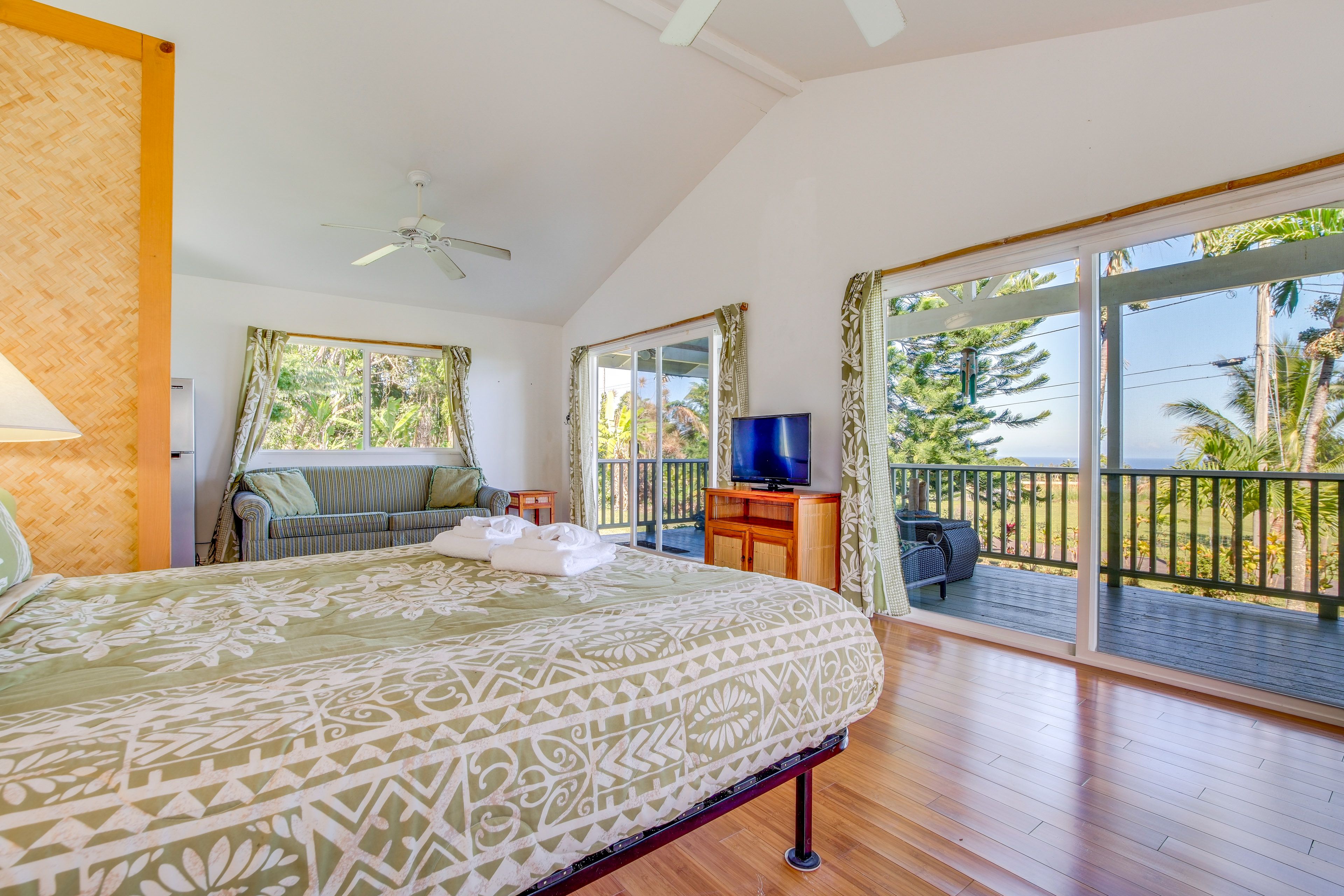 Studio Interior | Queen Sleeper Sofa | Free WiFi | 10 Mi to Honoli'i Beach Park