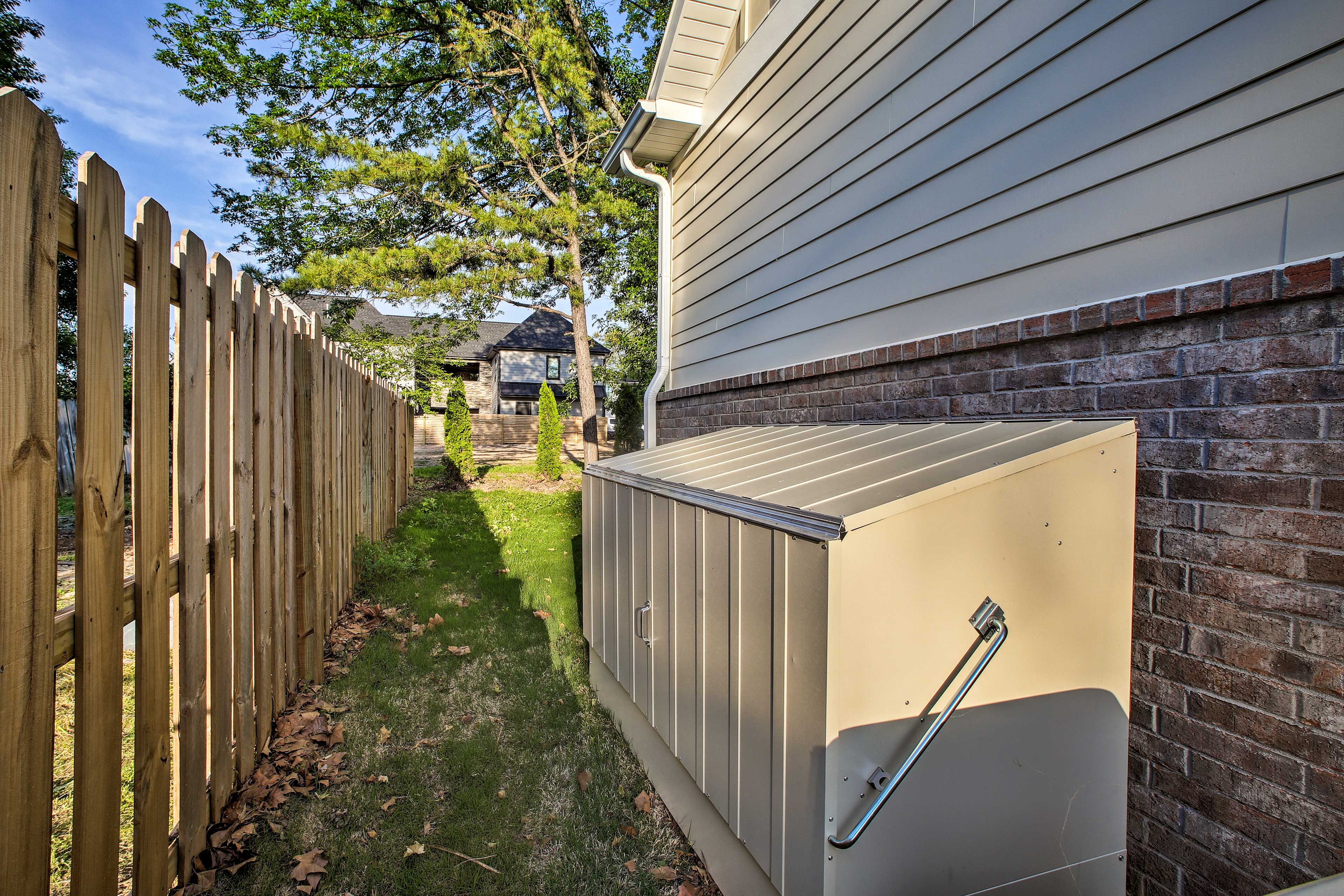 The apartment is set atop the garage.