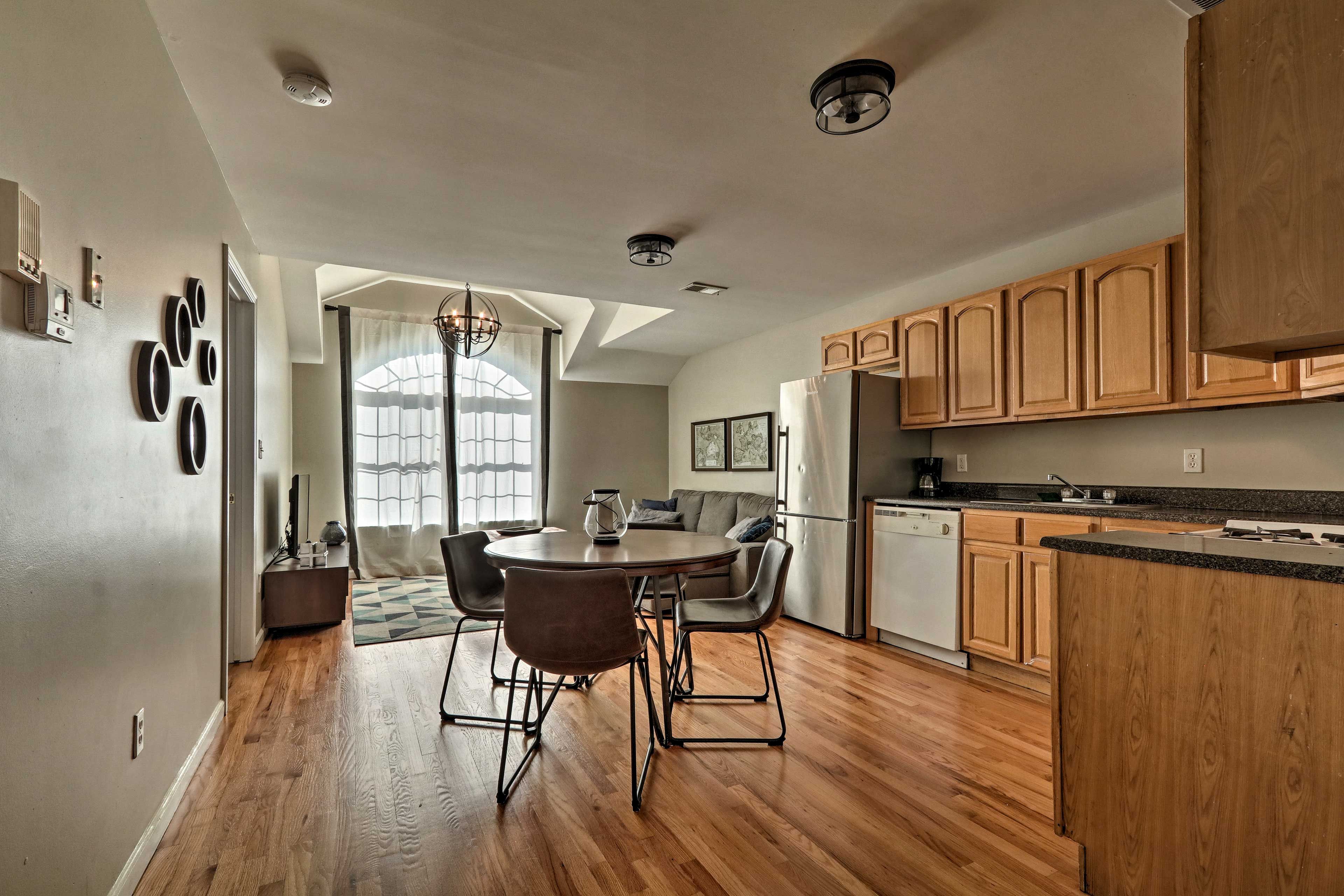 The modern interior has been professionally styled.