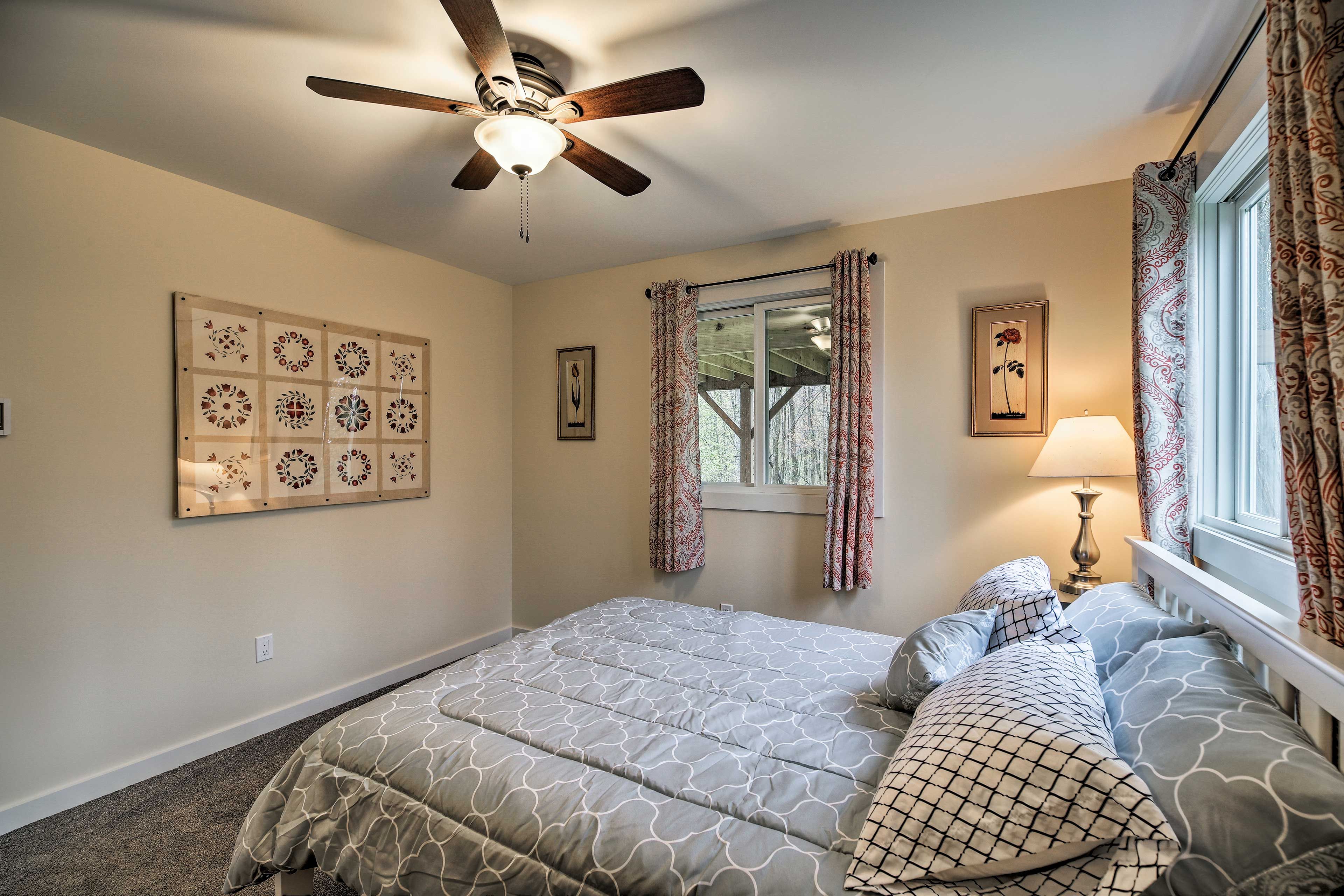 Close the curtains to keep the sun out so you can sleep in or nap.