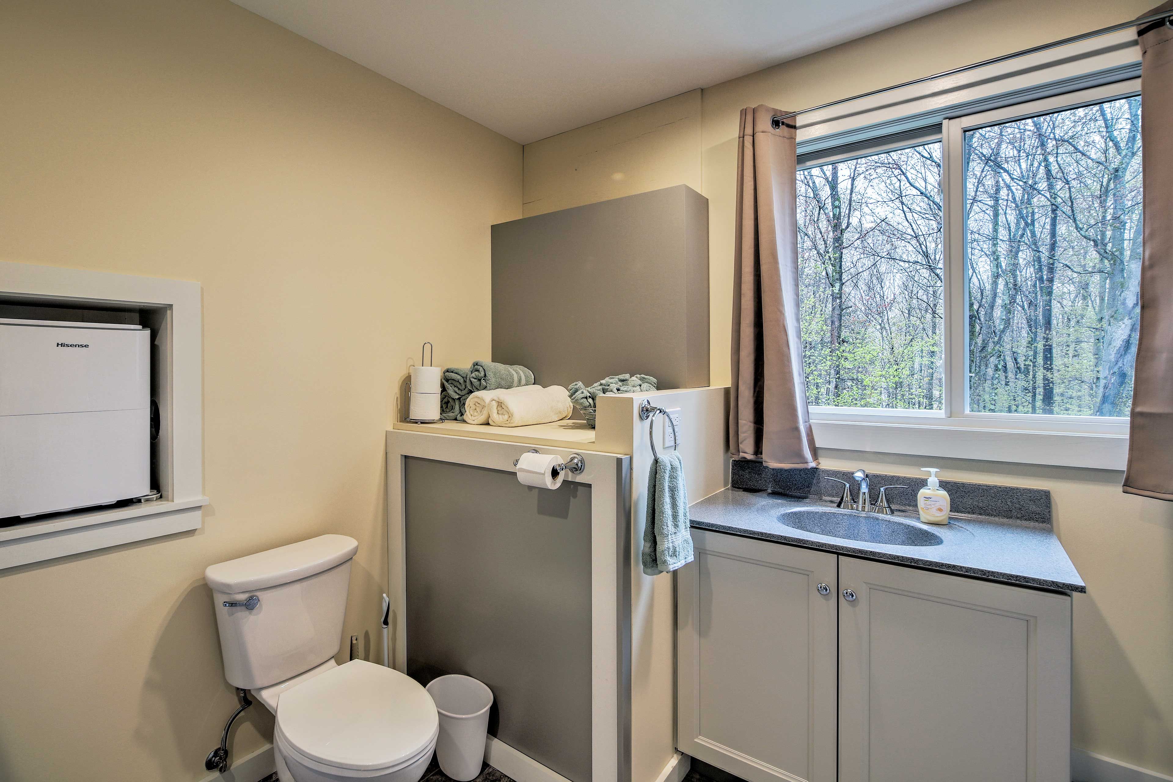 Wash your hands while gazing out at nature.