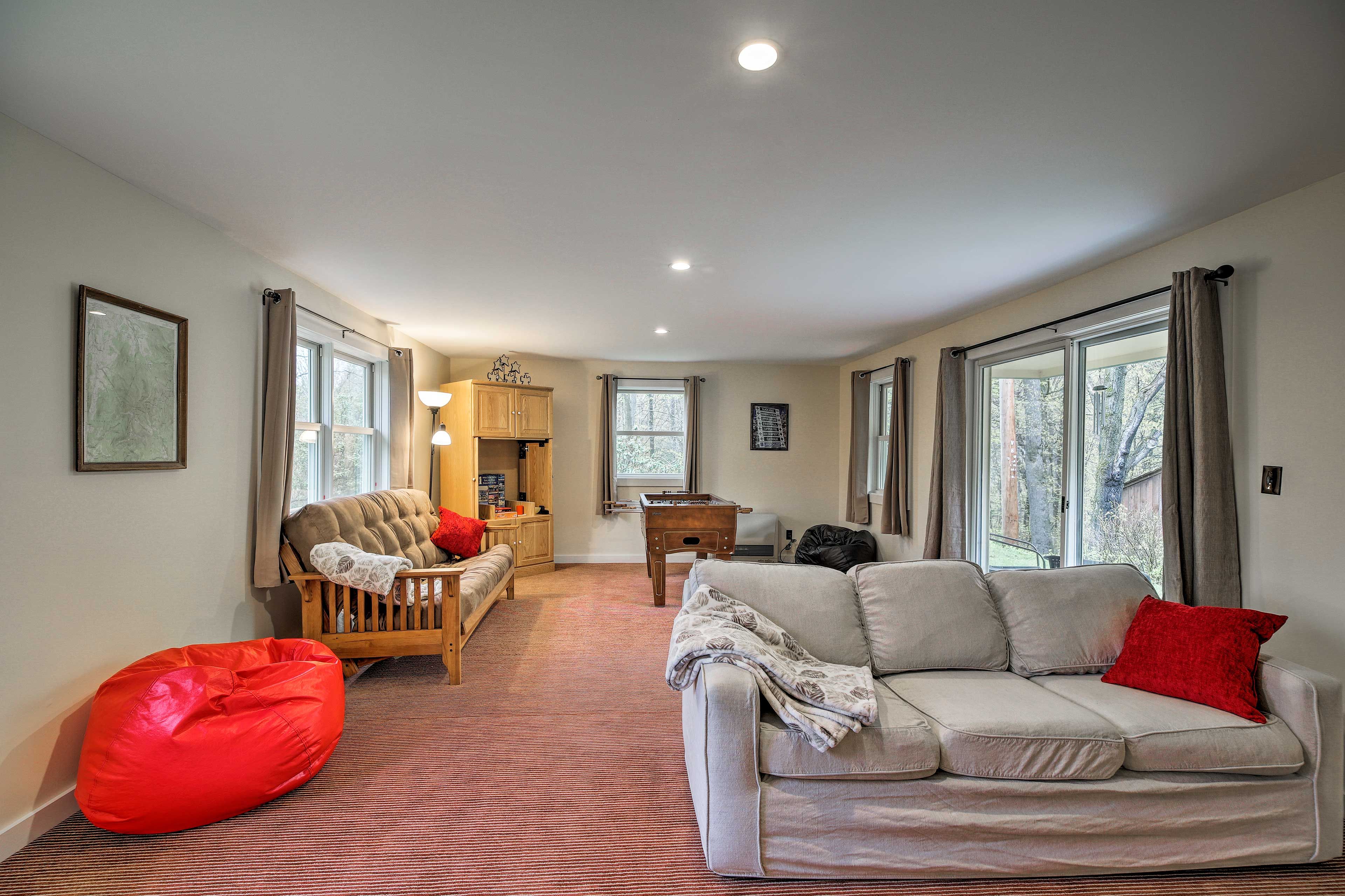 The home offers a game room for your entertainment.