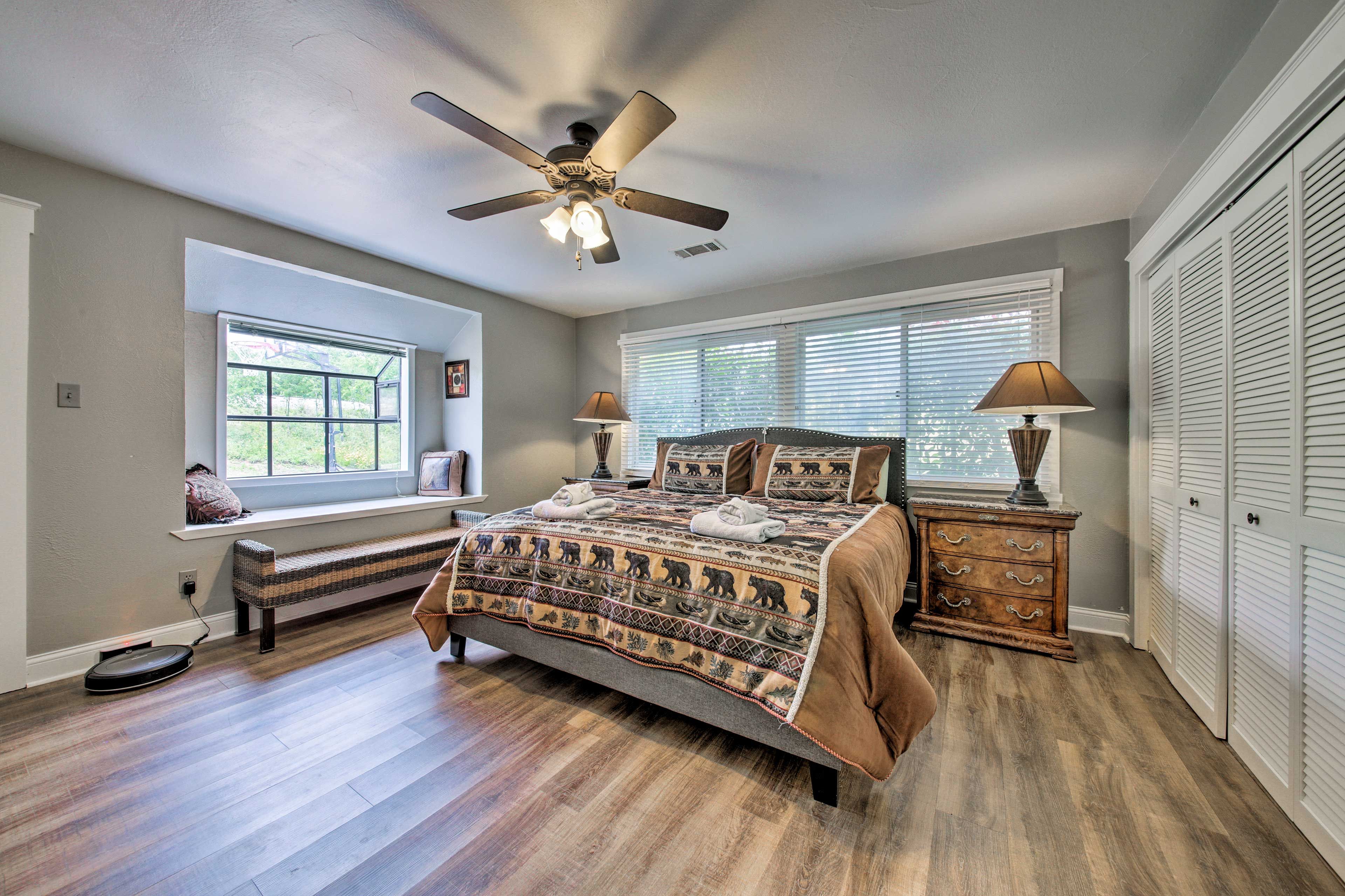 There's a comfy king bed in the first bedroom!