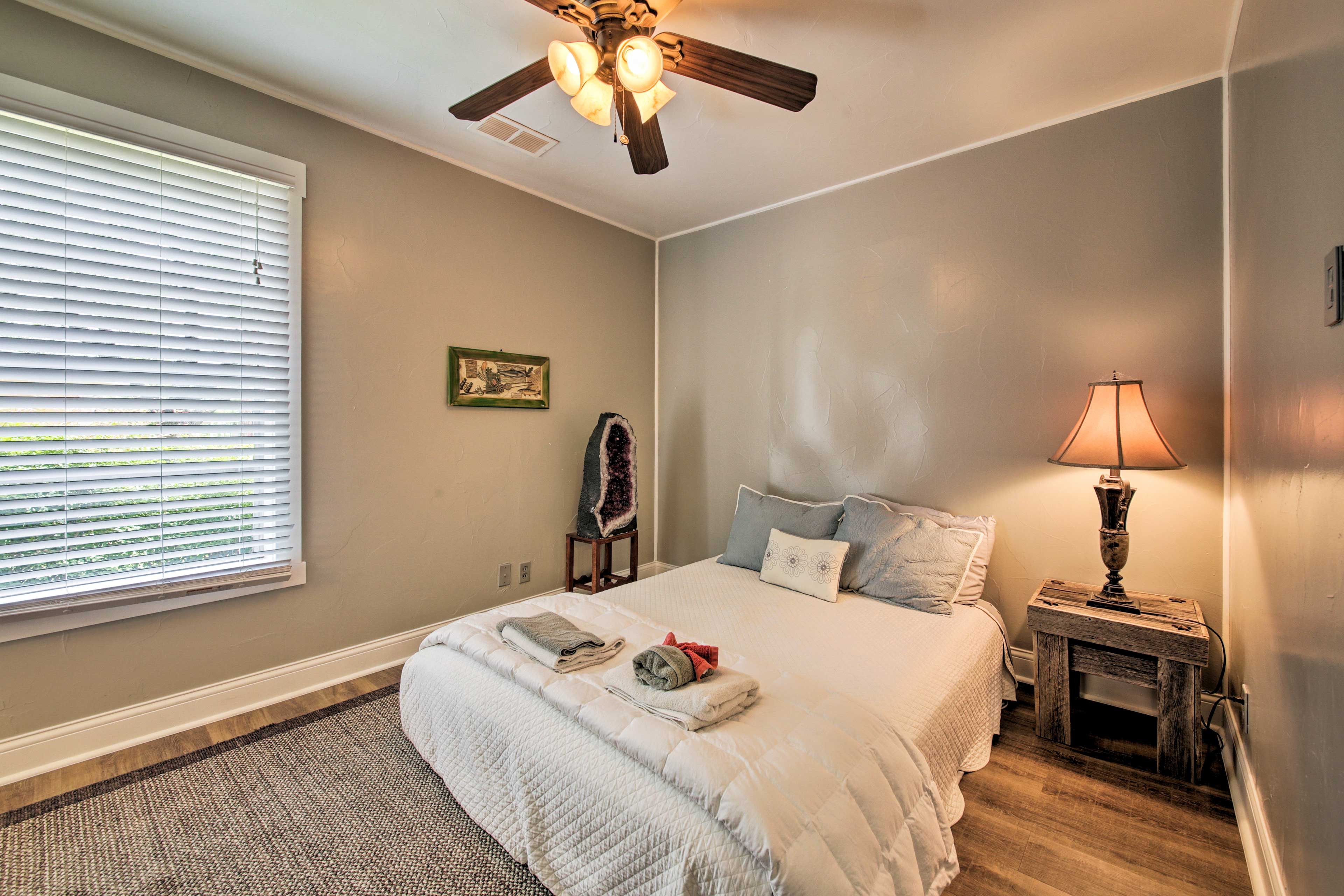 There's another queen bed in the third room.