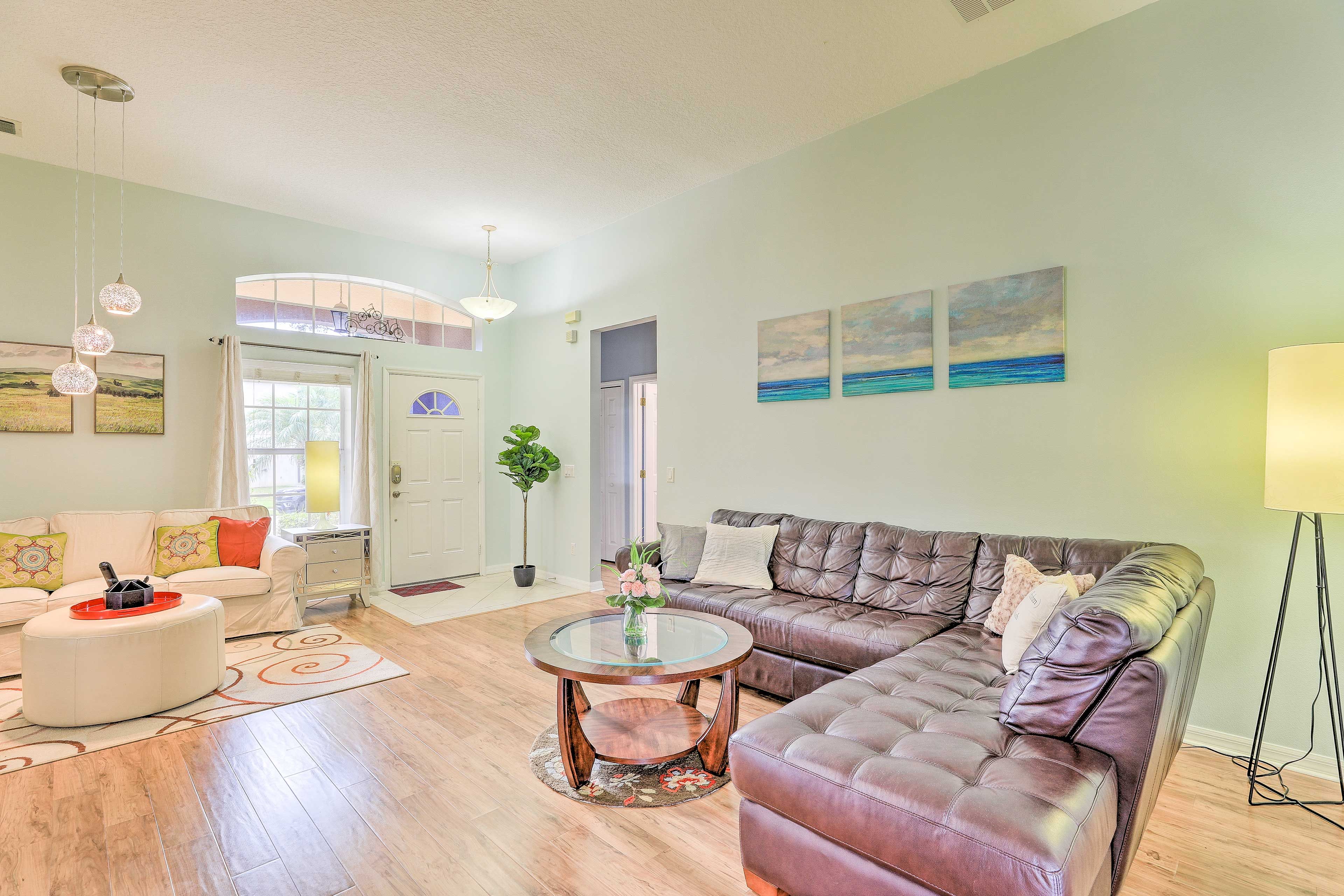 Relax on the comfortable sofas.