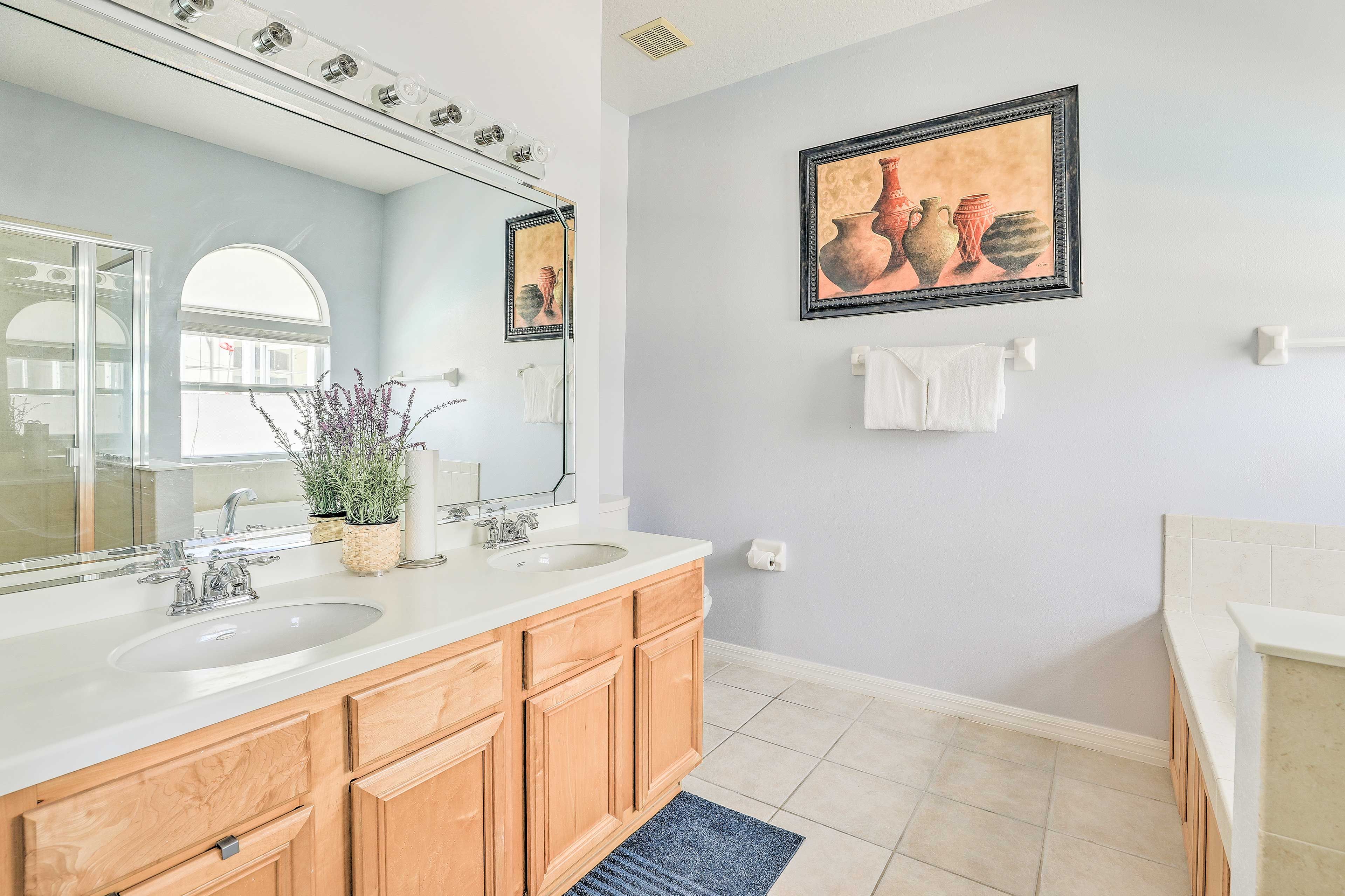 The dual sinks makes getting ready easy!