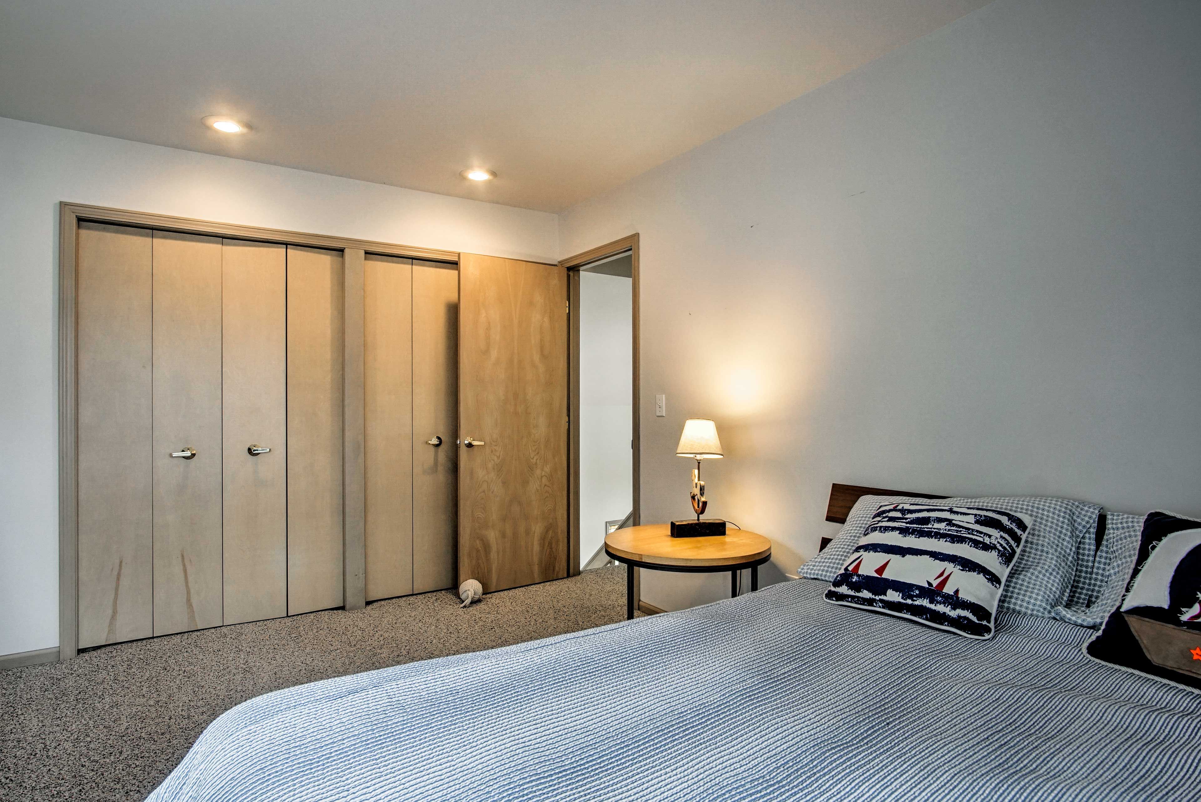 Ample closet space makes organizing easy.