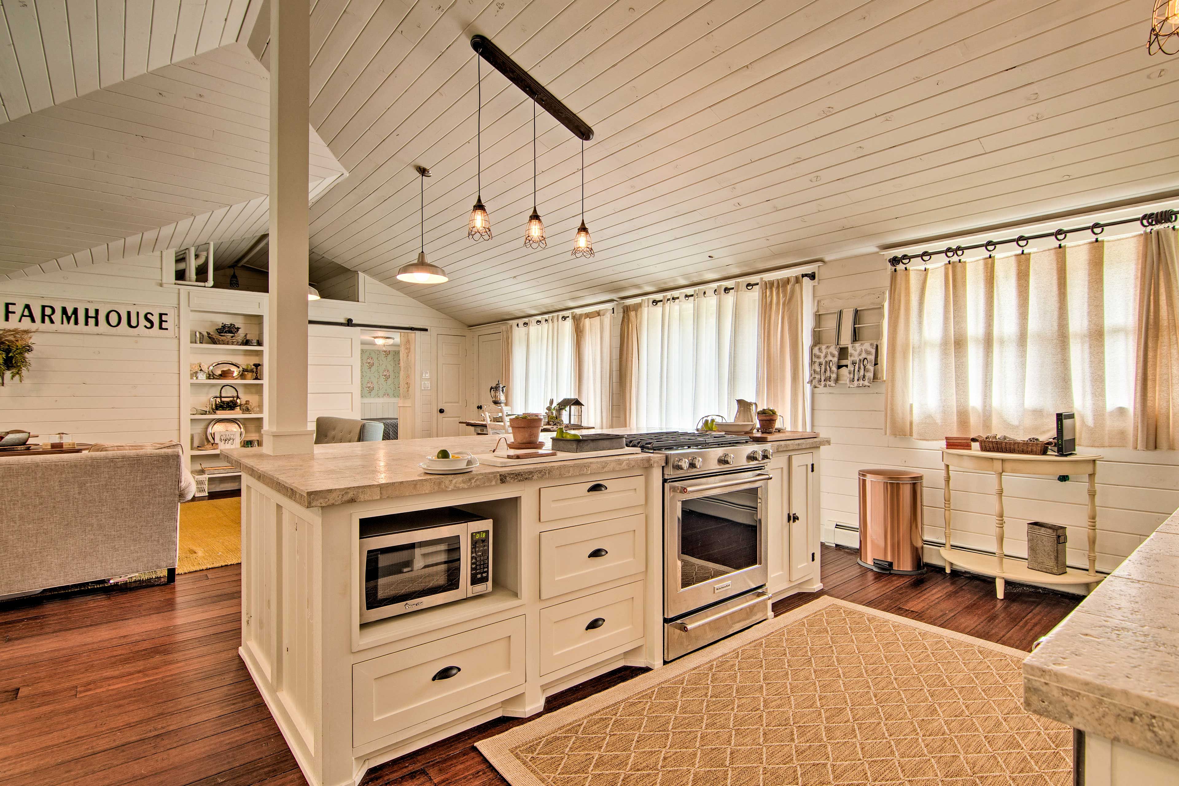 Prepare meals everyone will love in the fully equipped kitchen.