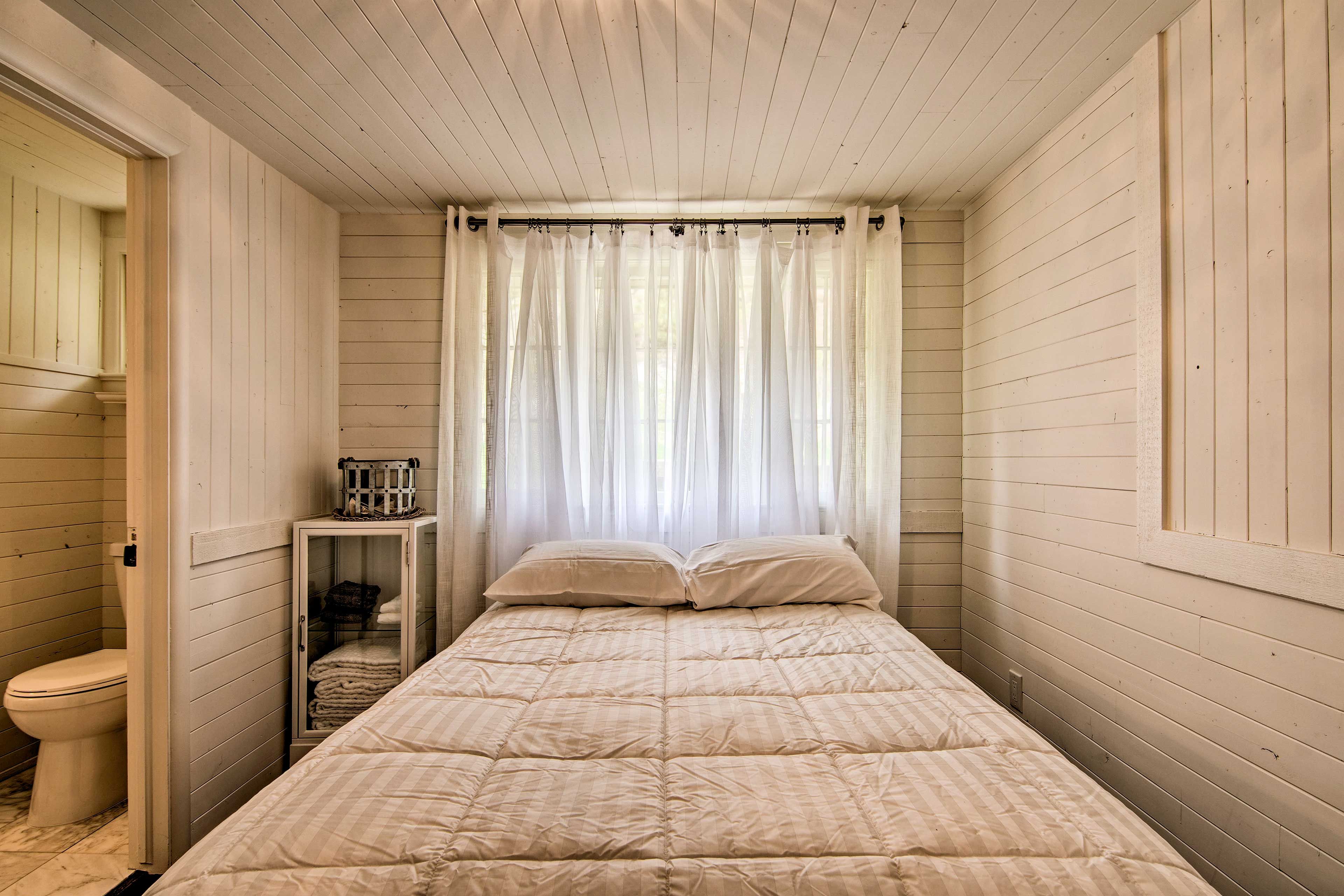 The space also has a bathroom.