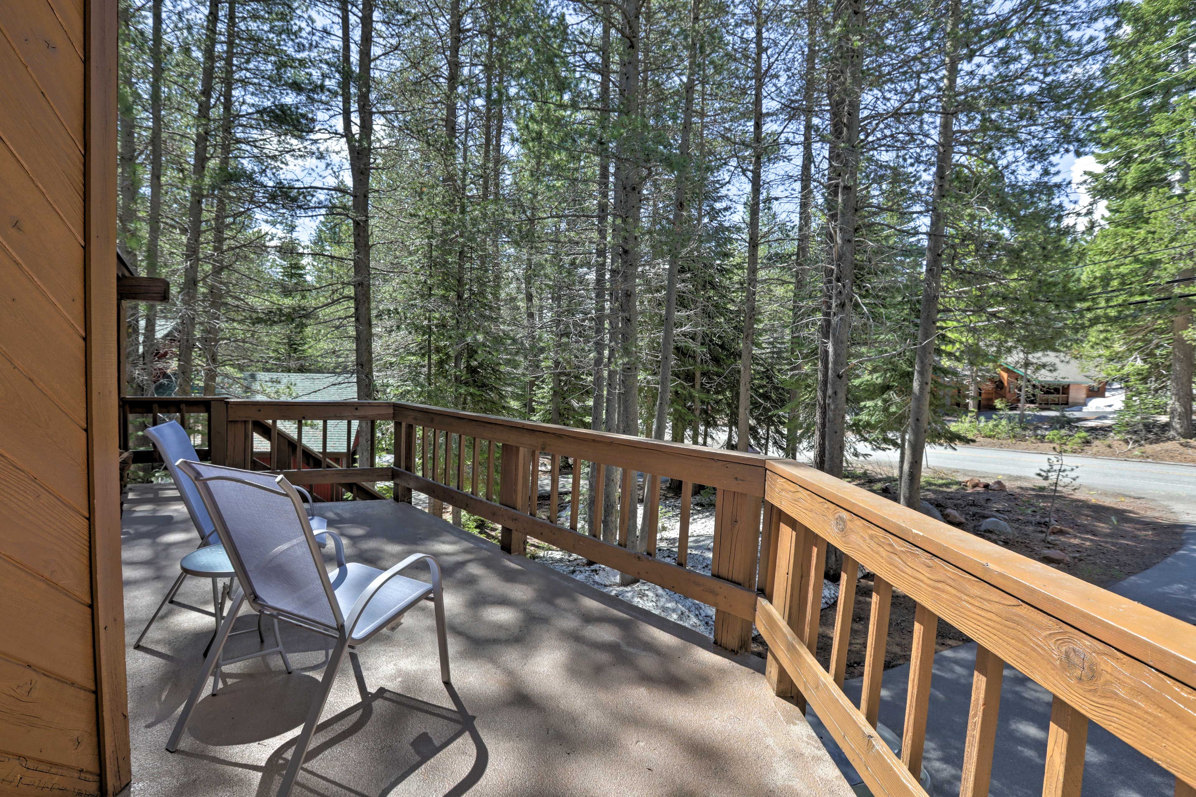 Relax with peaceful wooded surroundings.