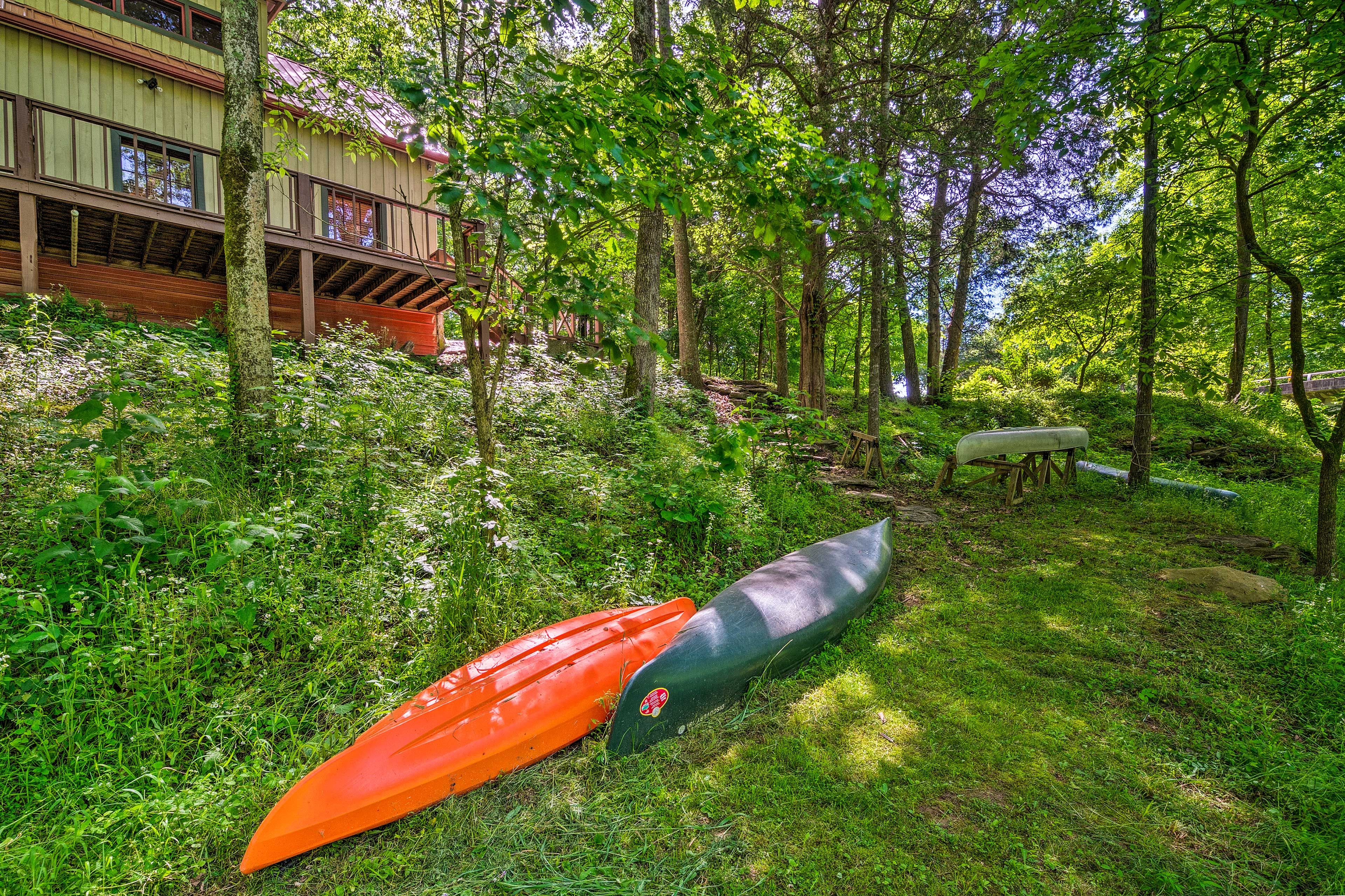 There are 2 kayaks and 2 canoes provided so you can explore the property creek.