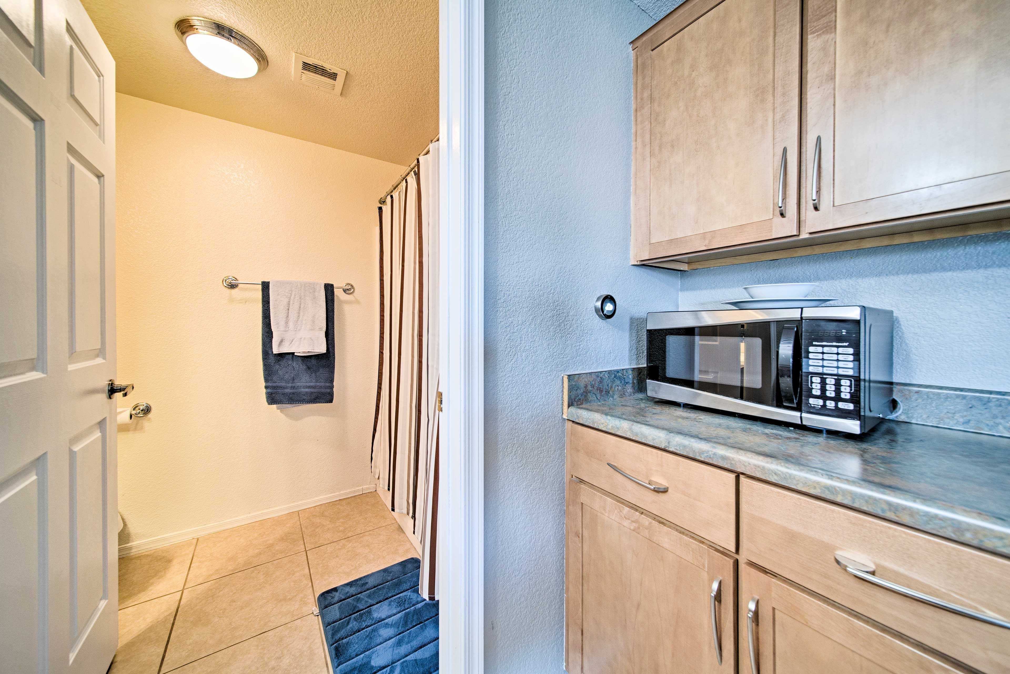 Reheat your leftovers from dining downtown with the microwave.