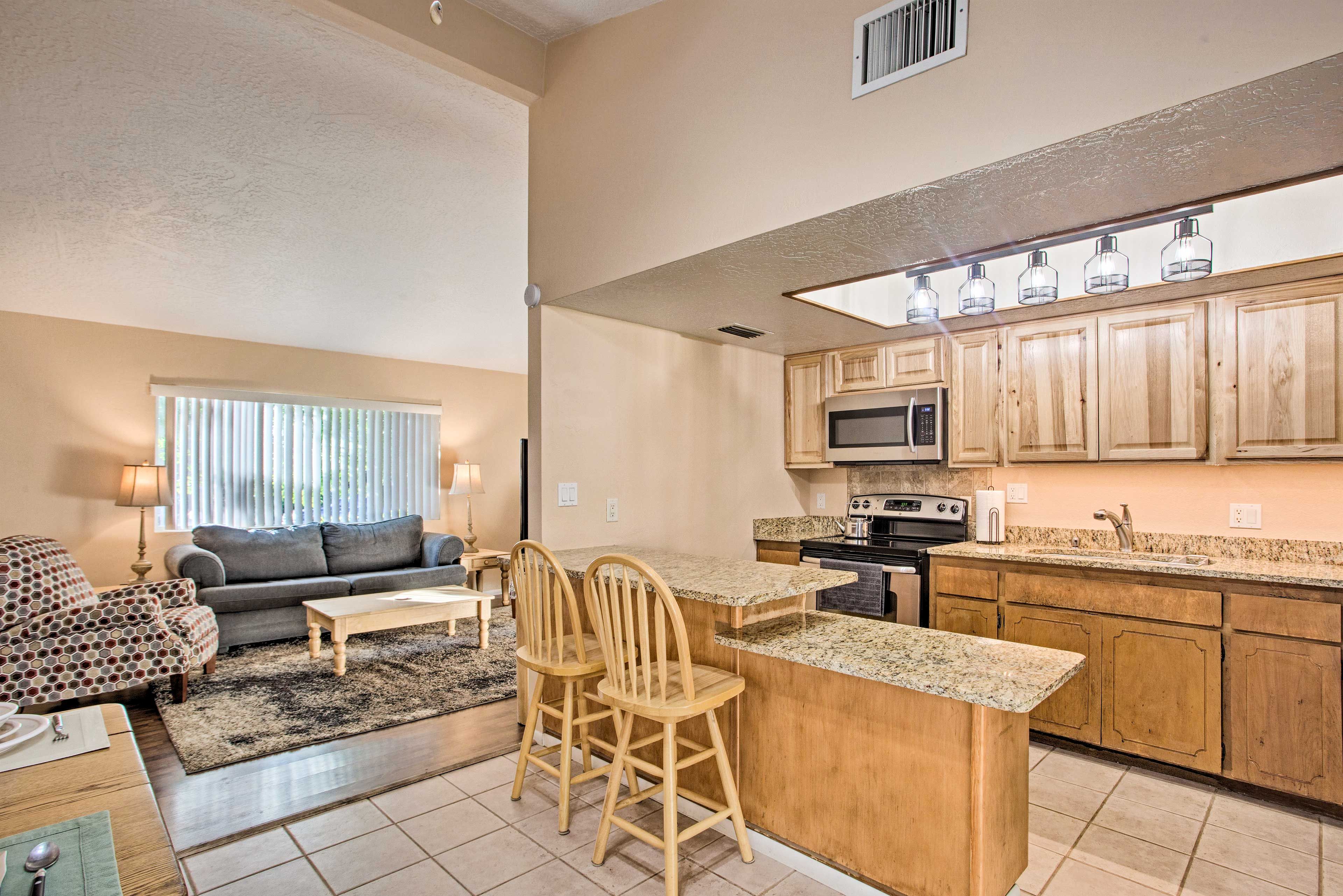 Keep the chef company at the 2-person breakfast bar.