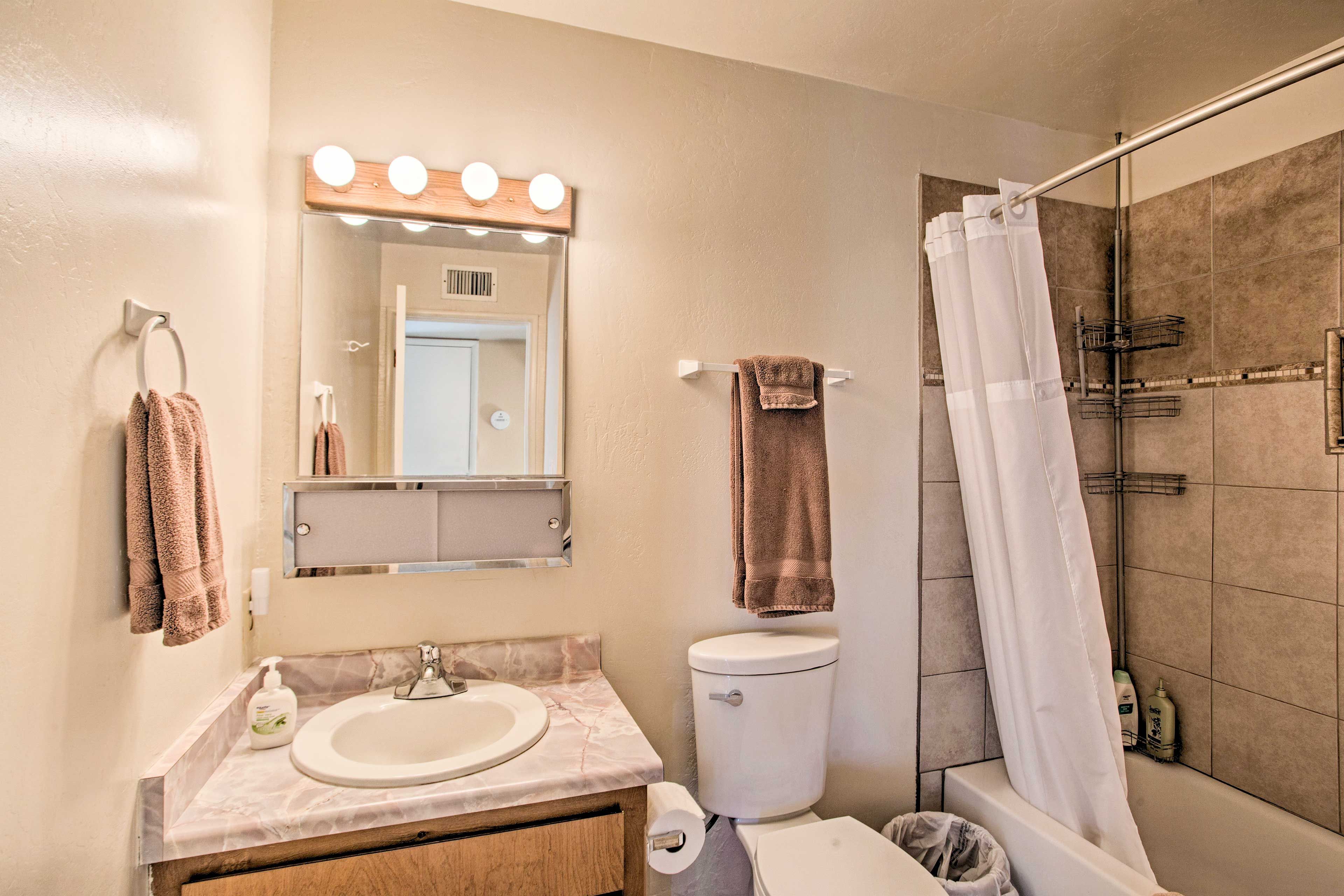 A second full bathroom provides additional privacy.