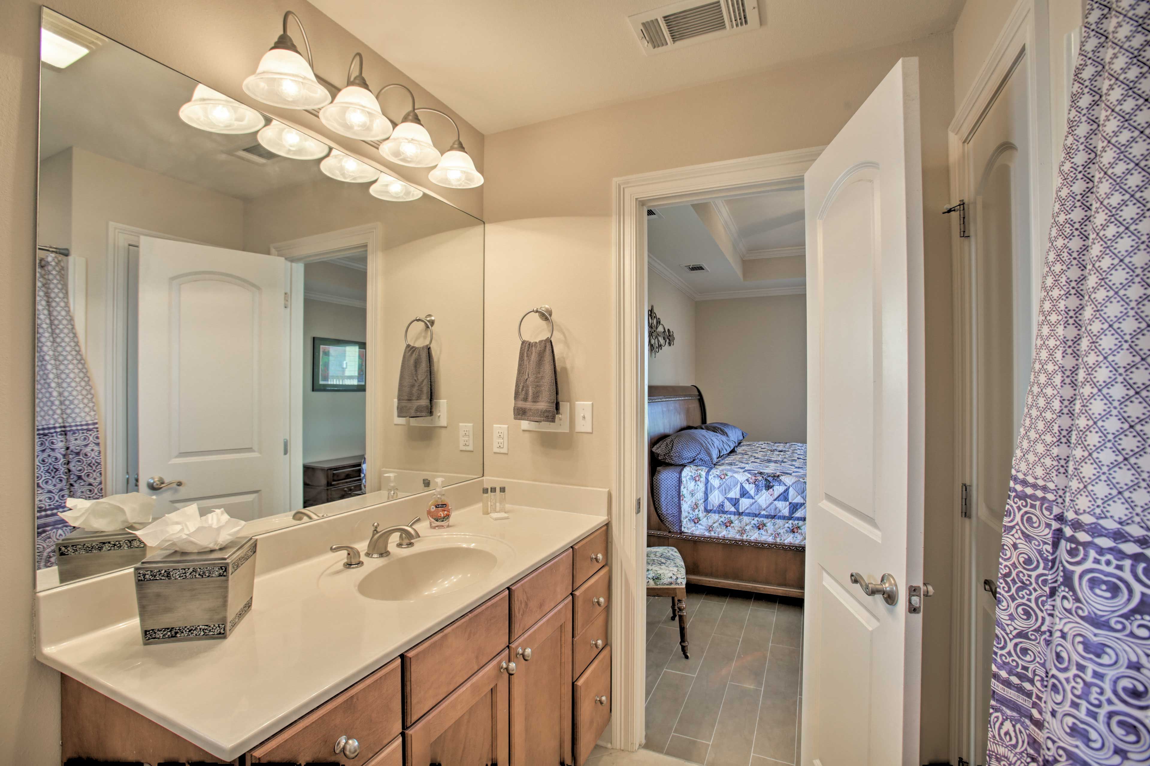 The bedroom offers an en-suite bathroom.