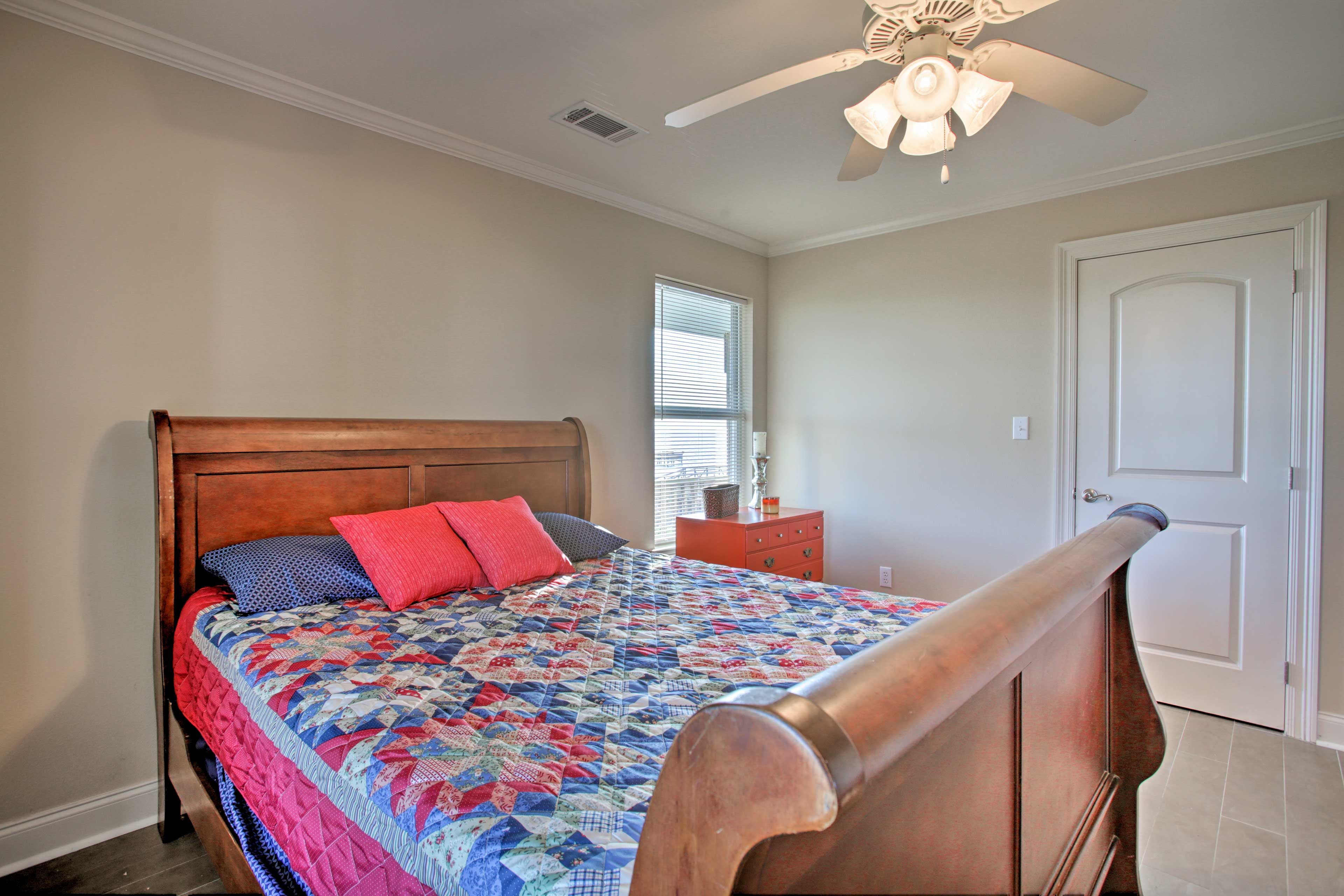 The ceiling fan will keep you nice and cool each evening.