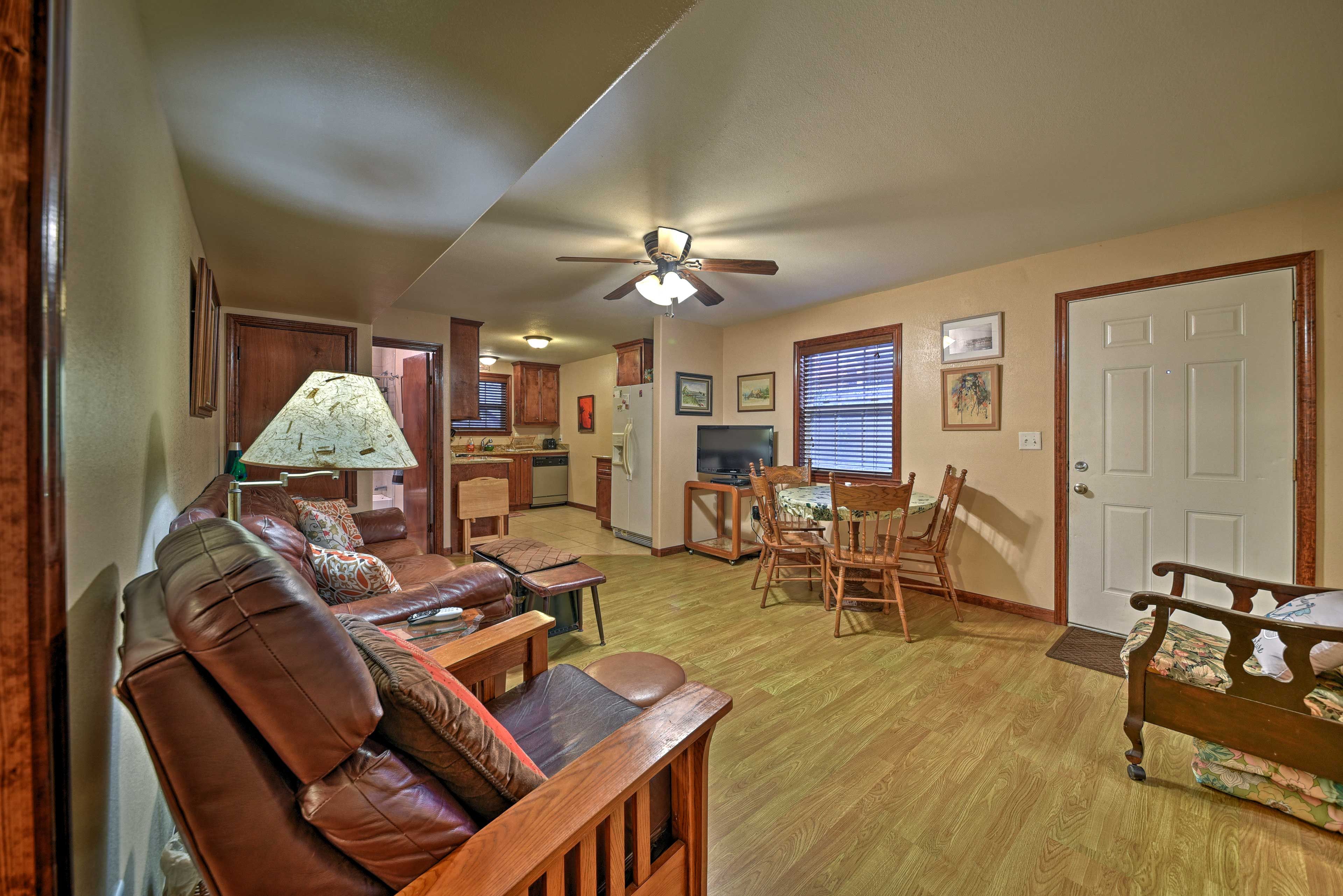 After a day in the sun, find refuge in the air-conditioned living room.