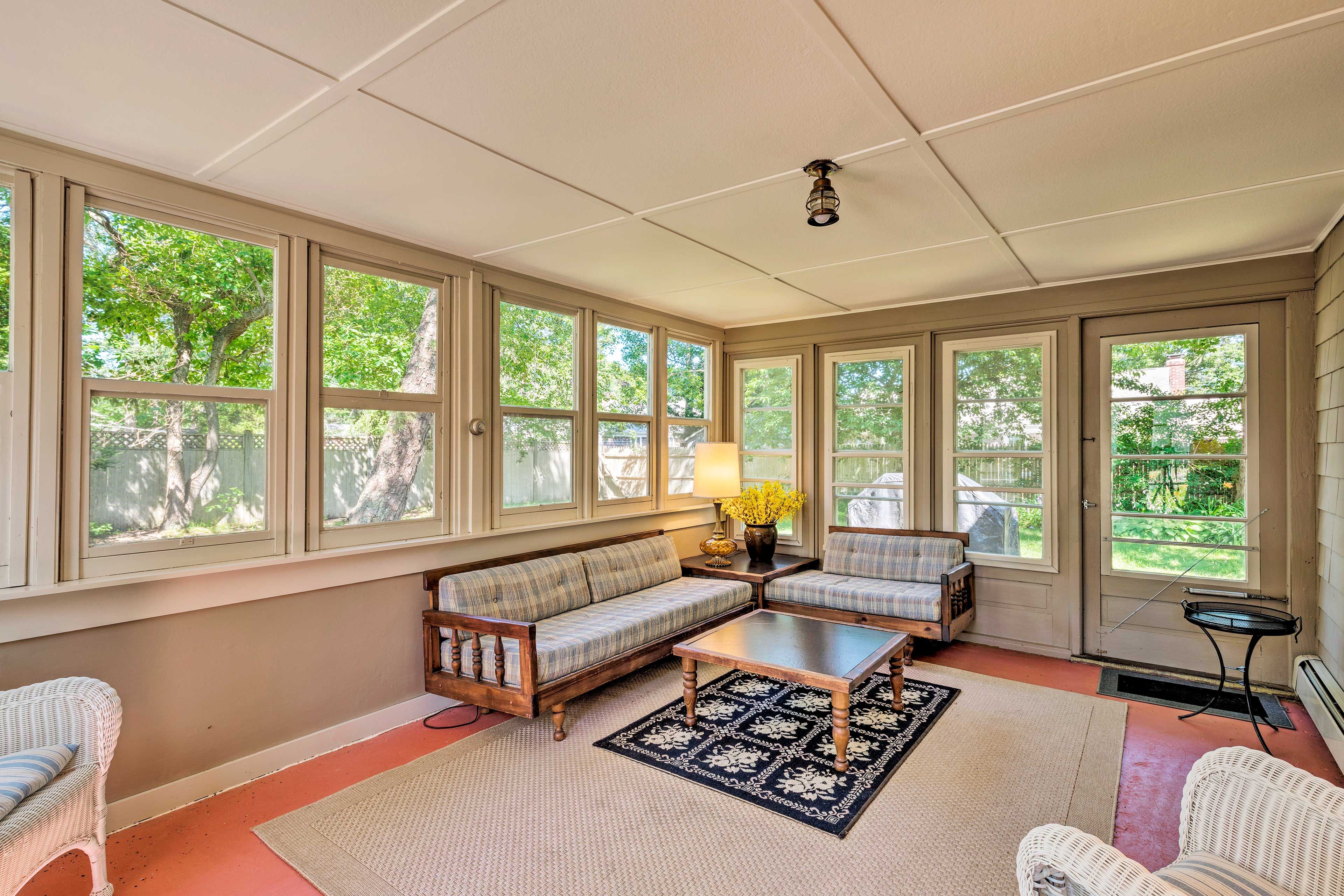 Play card games in this sunny 3-season room.