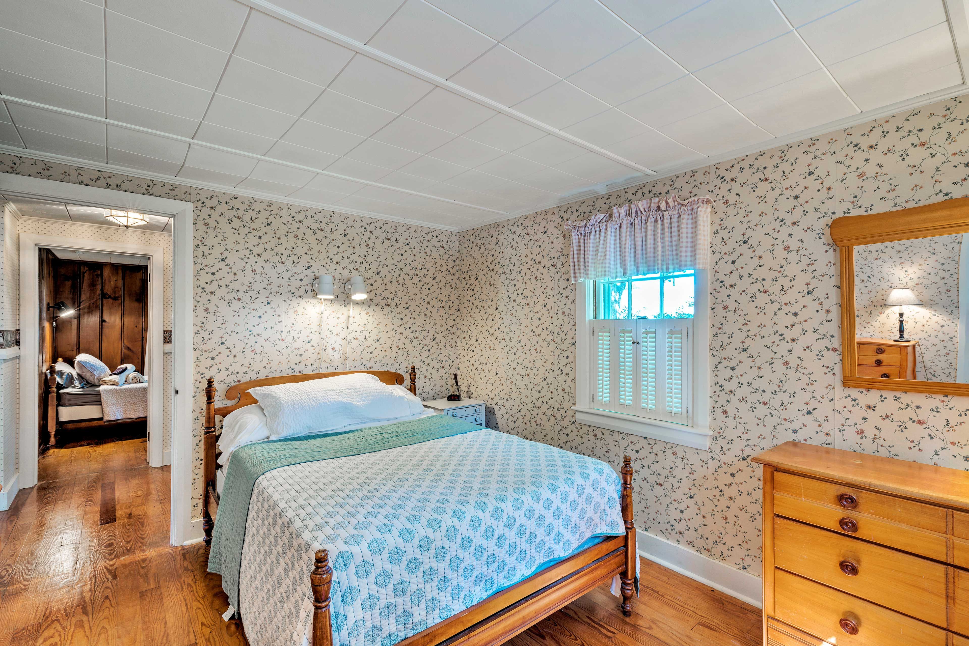 Make yourself at home in this full-sized bed.