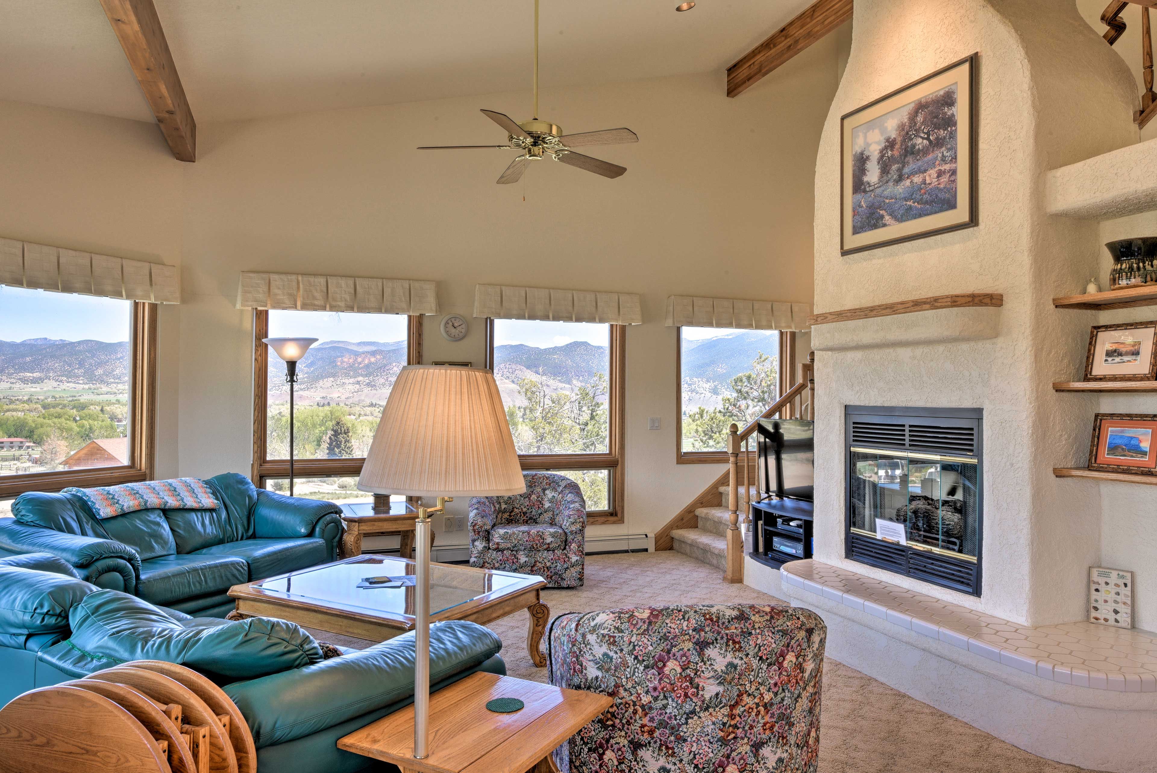 Relax in the living room and watch a show on the flat-screen Smart TV.