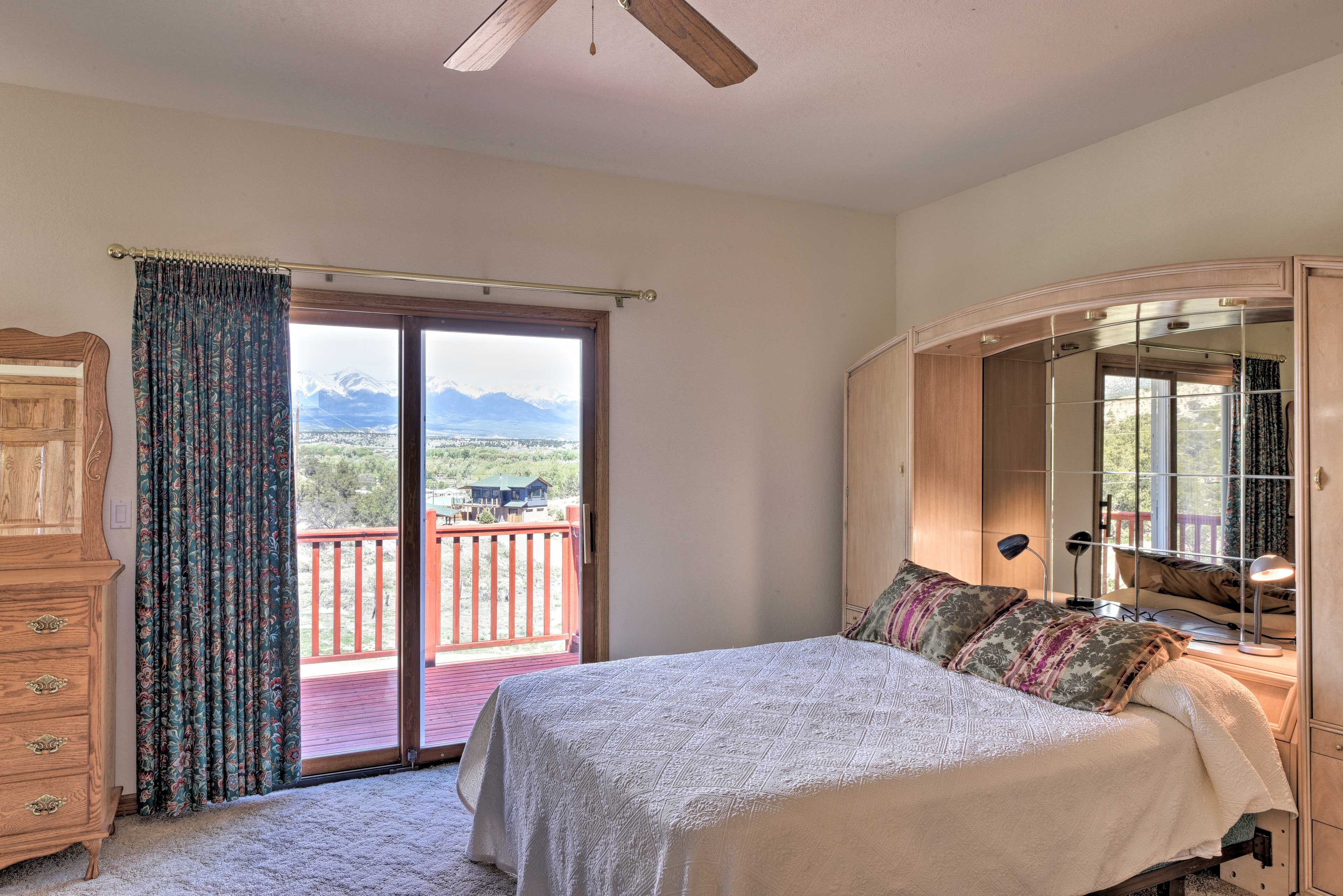 The first bedroom includes a queen bed.