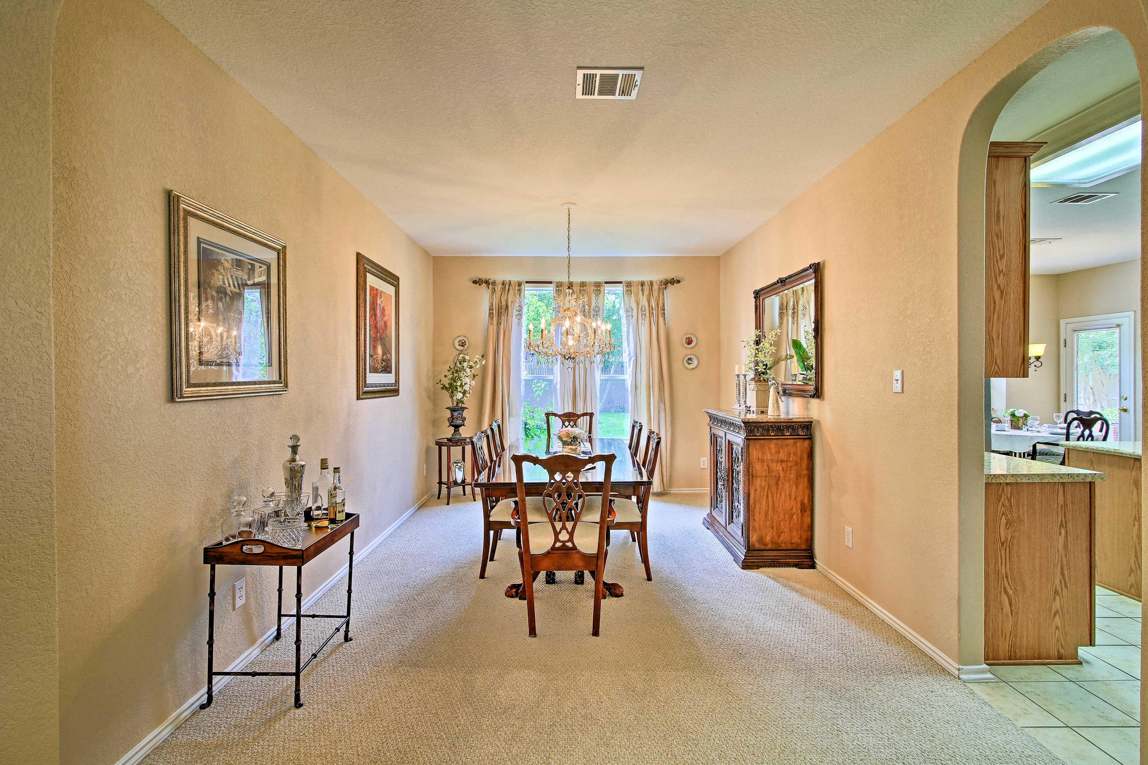 Gather around the dining table for a memorable family meal.