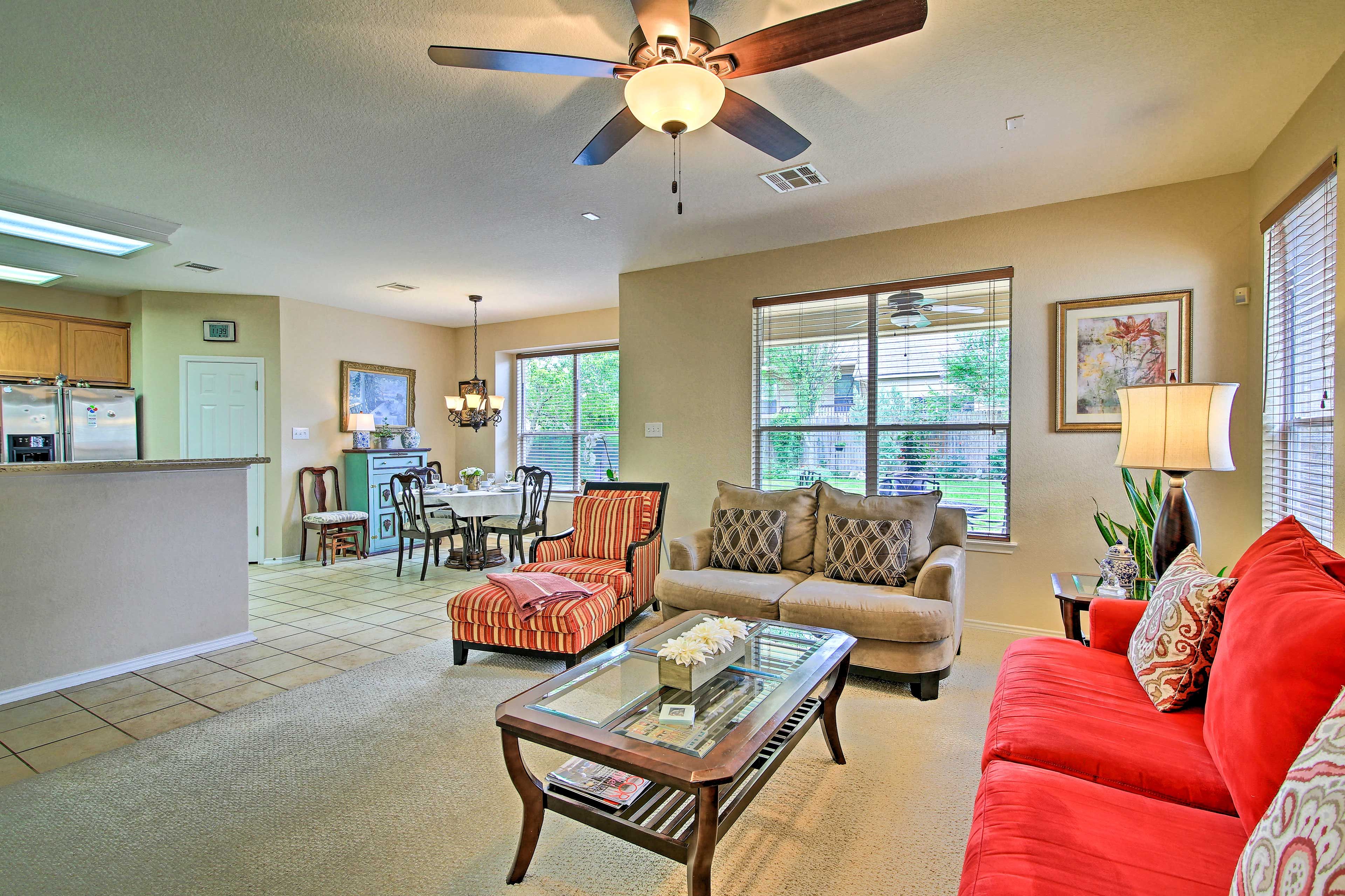 Turn on the ceiling fan when the Texas heat is strong.