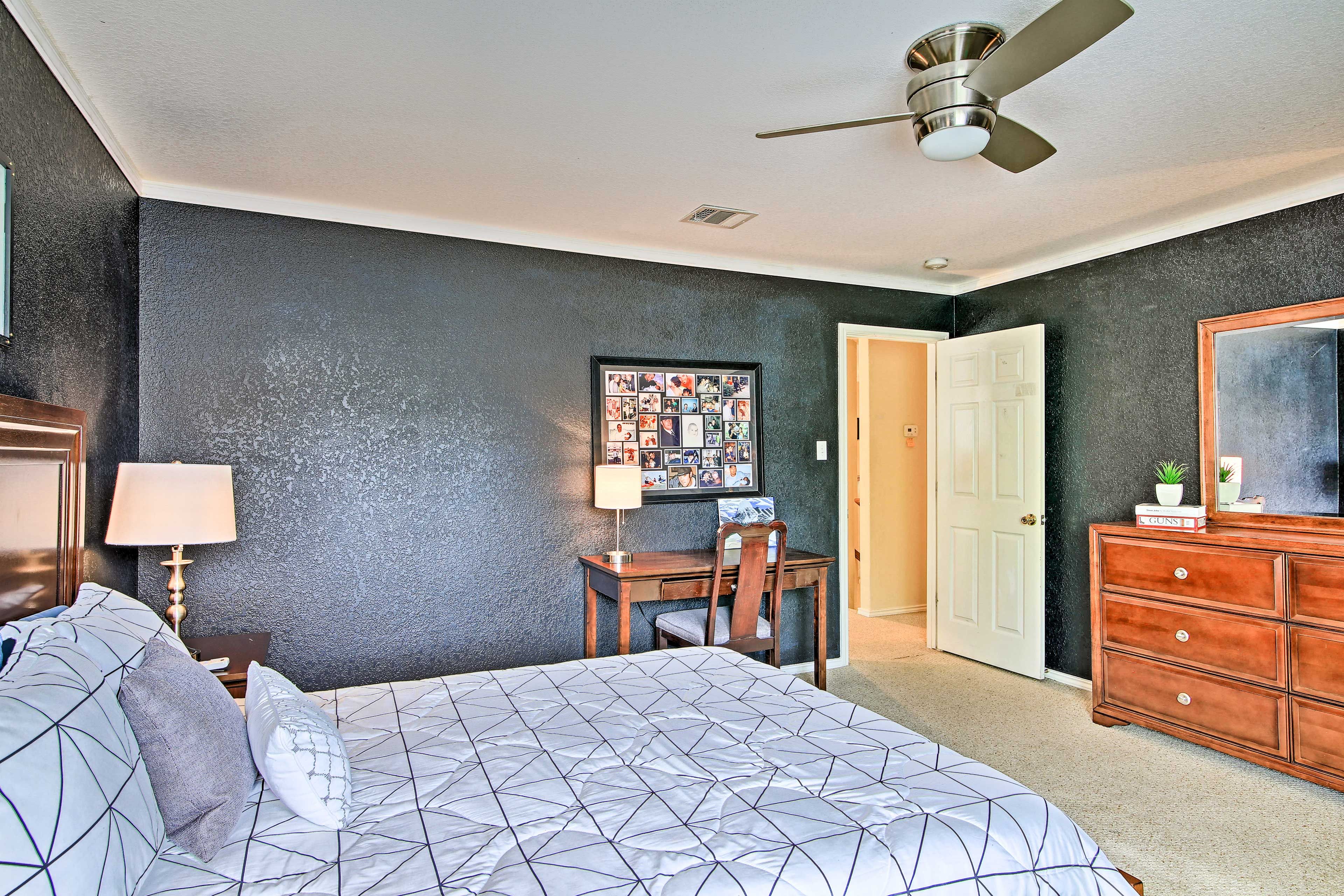 All of the bedrooms offer ceiling fans.