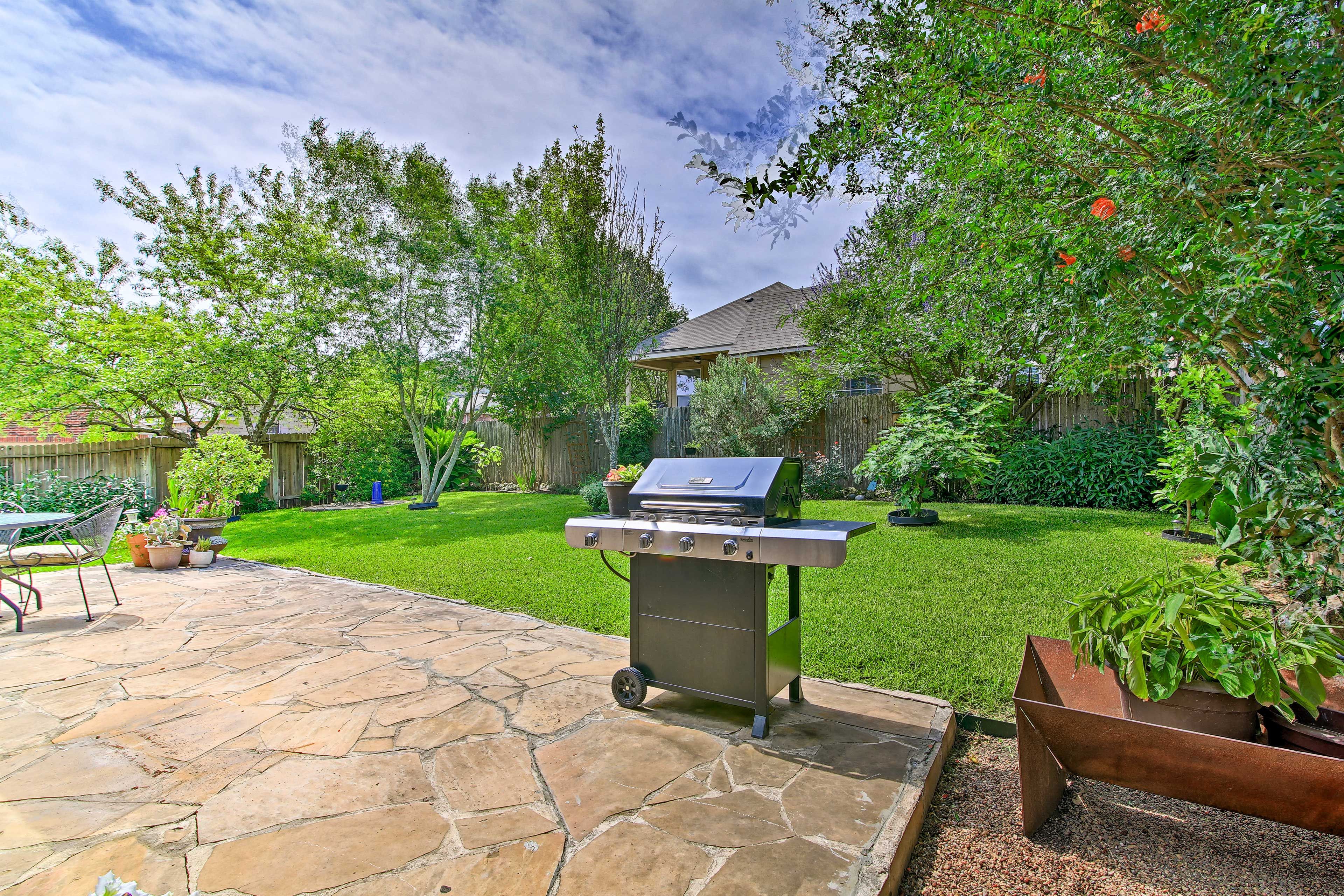 Throw some burgers on the gas grill.