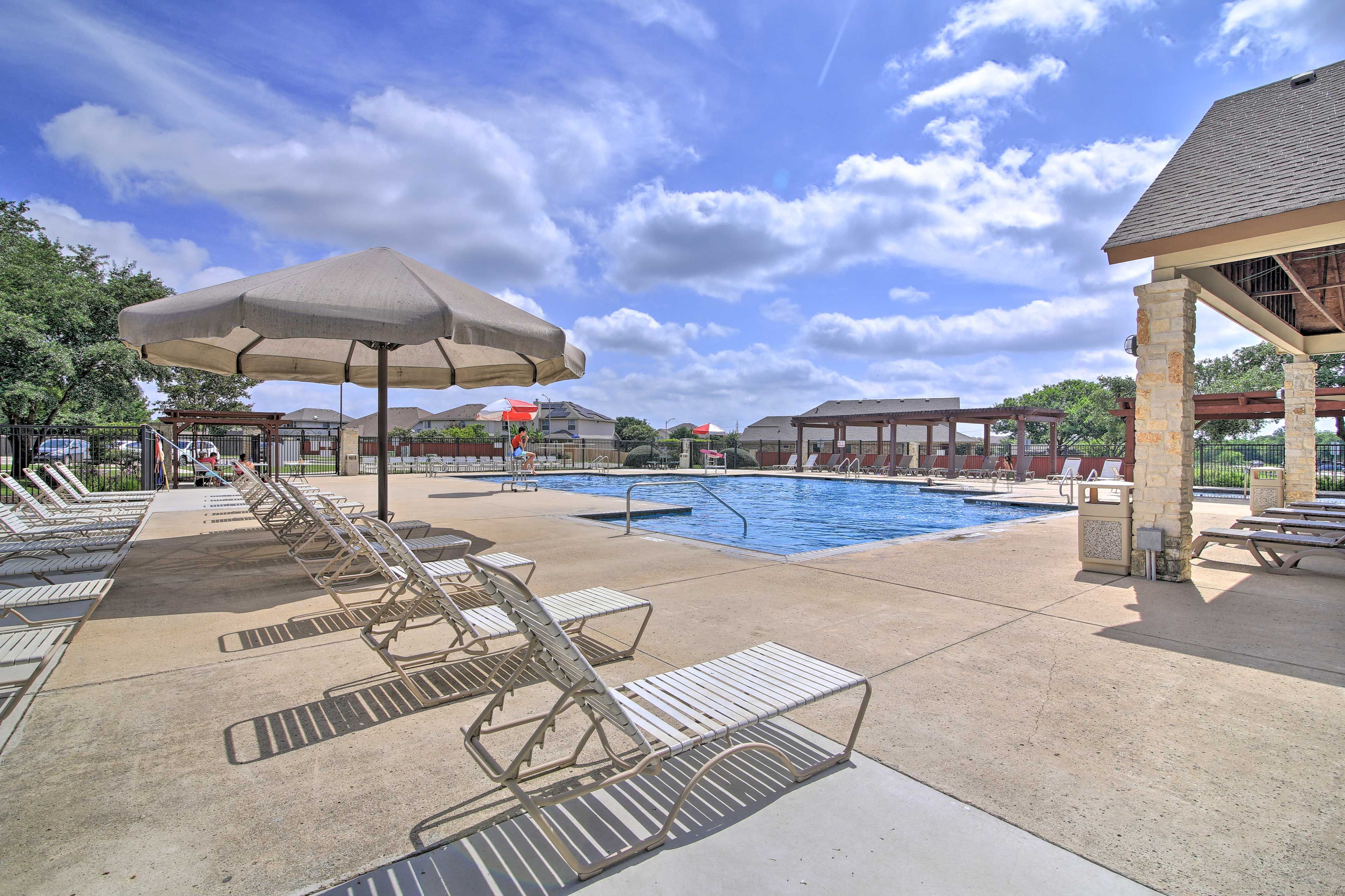 Soak up the sun on the convenient lounge chairs.